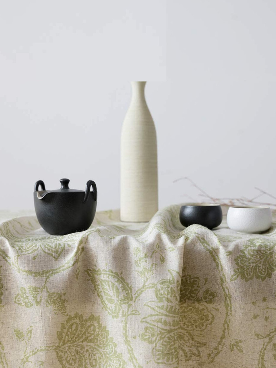

MODERN HOMES Sage Green Floral Print Cotton Tablecover