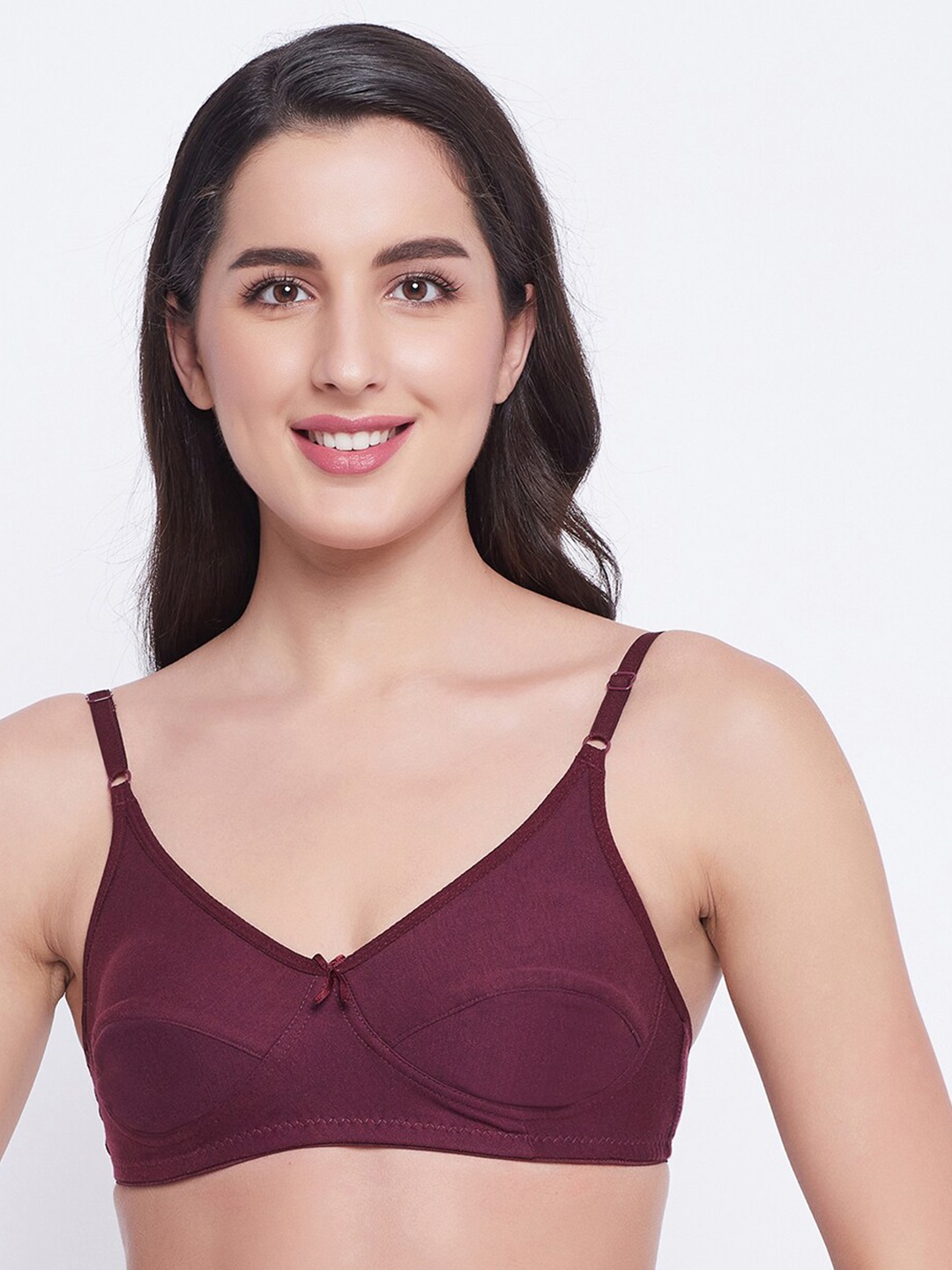 

Clovia Maroon Non-Padded Non-Wired Full Cup Cotton Everyday Bra