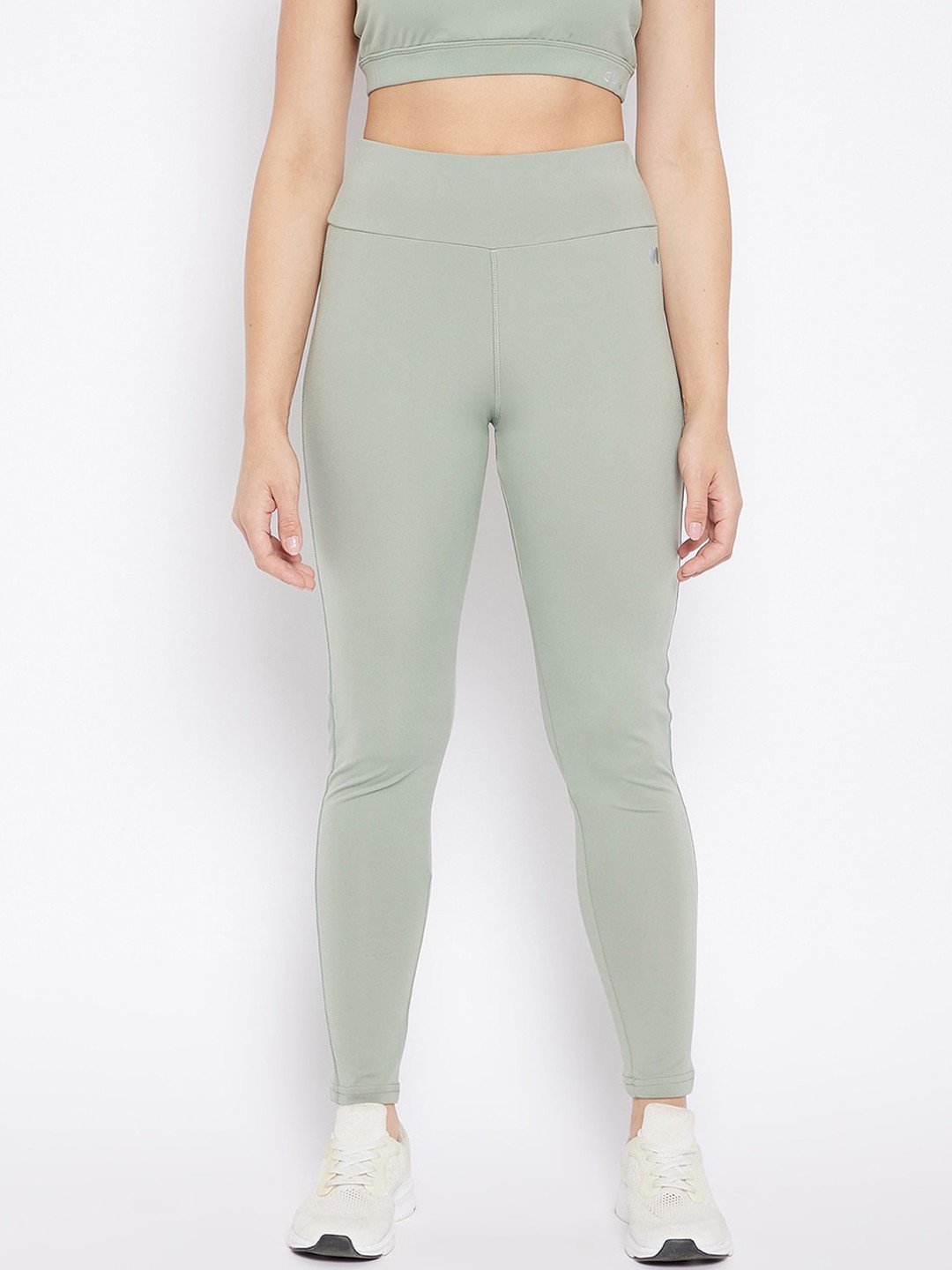 

Clovia Women Green Snug Fit Active High Rise Ankle Length Tights