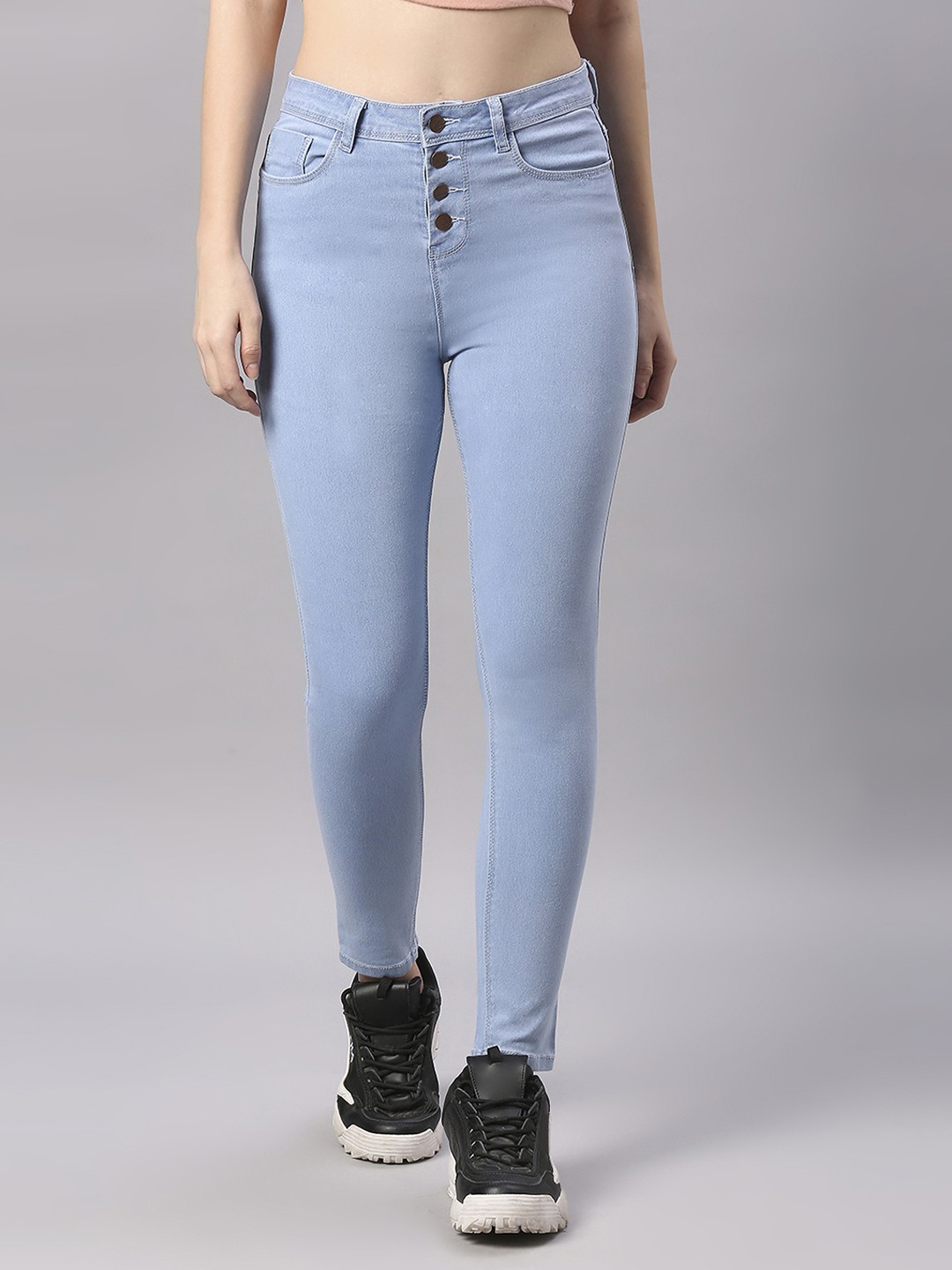 

High Star Women Blue Slim Fit High-Rise Stretchable Jeans