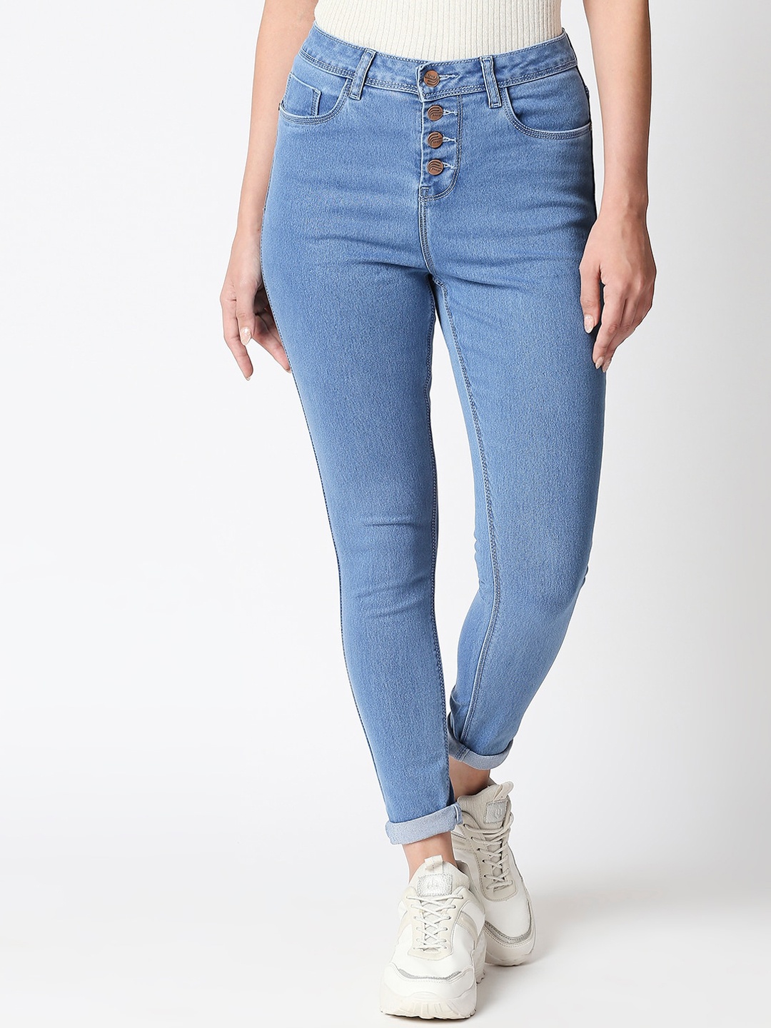 

High Star Women Blue Slim Fit High-Rise Stretchable Jeans