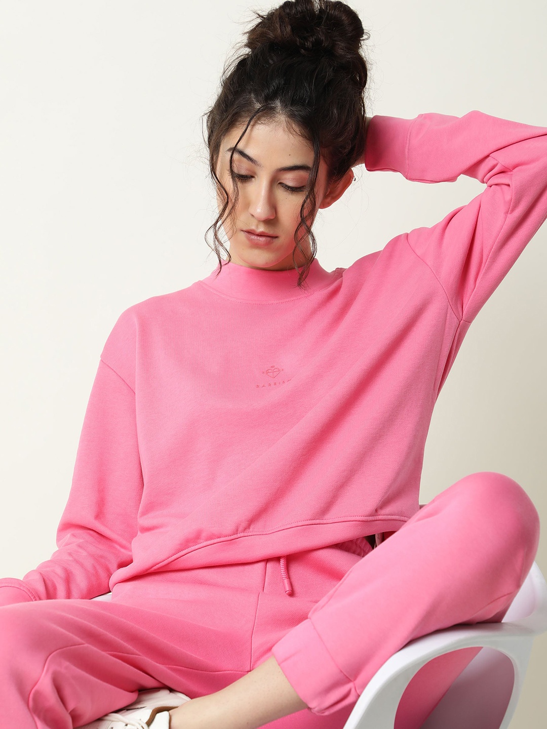 

RAREISM Women Pink Solid Sweatshirt