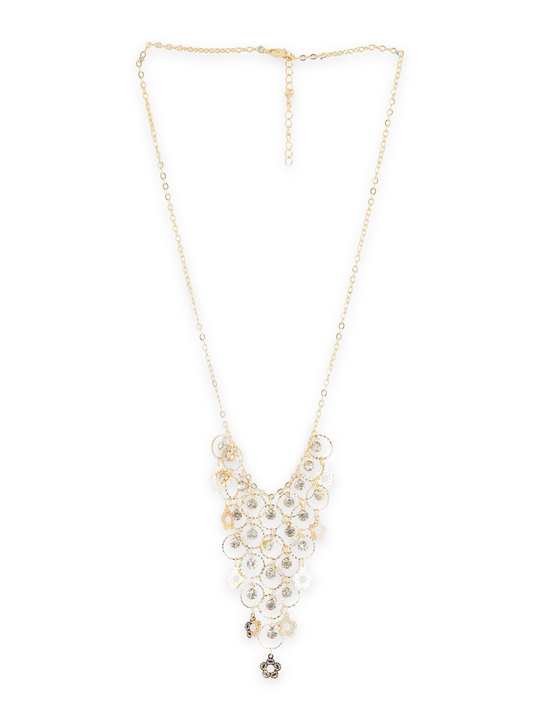 

ASMITTA JEWELLERY Gold toned White Stone Studded Jewellery Set
