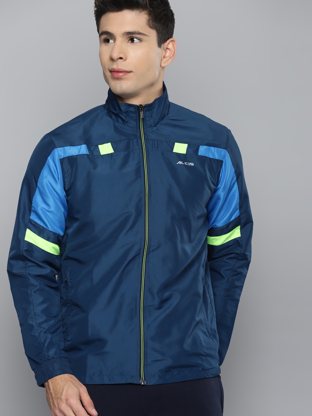 

Alcis Men Blue Solid Sporty Jacket