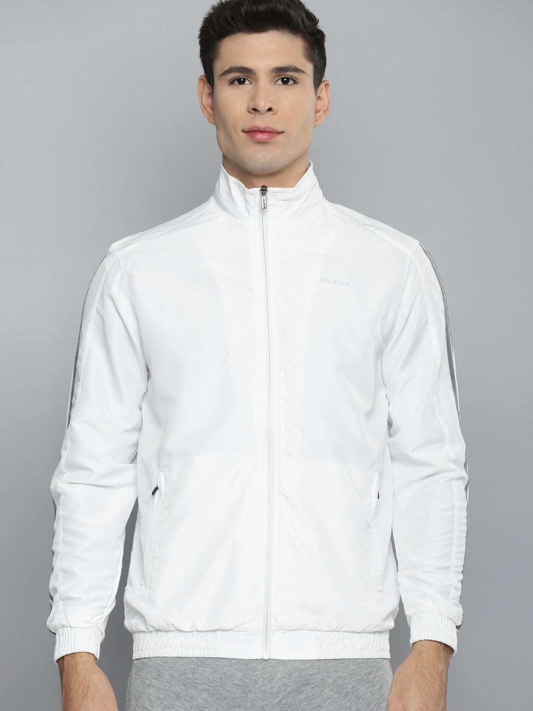 

Alcis Men White Solid Sporty Jacket