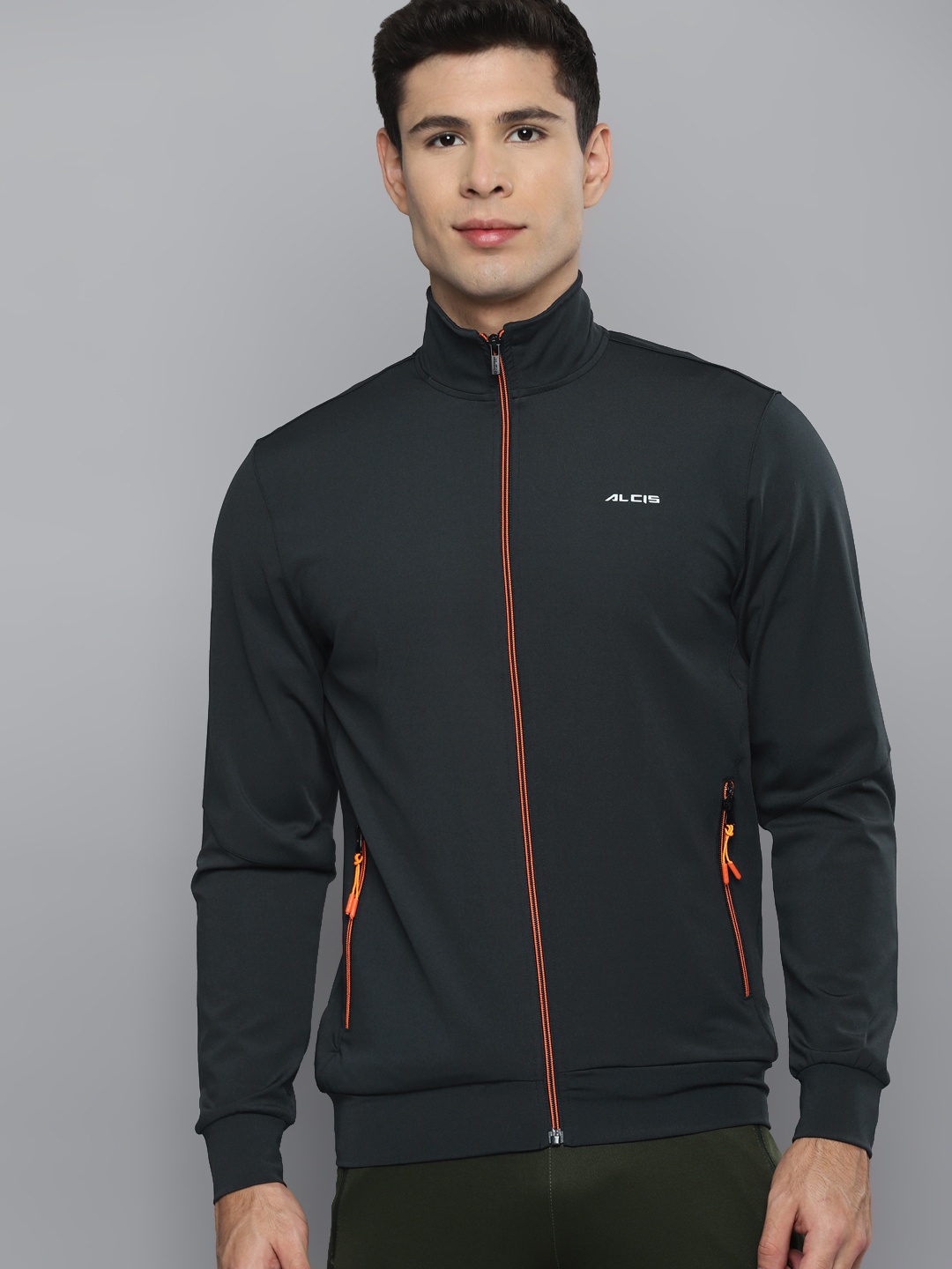 

Alcis Men Navy Blue Solid Sporty Jacket