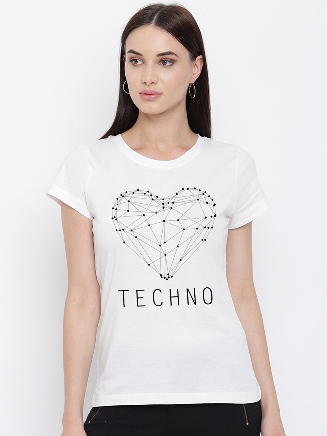 

THREADCURRY Women White Typography Printed T-shirt