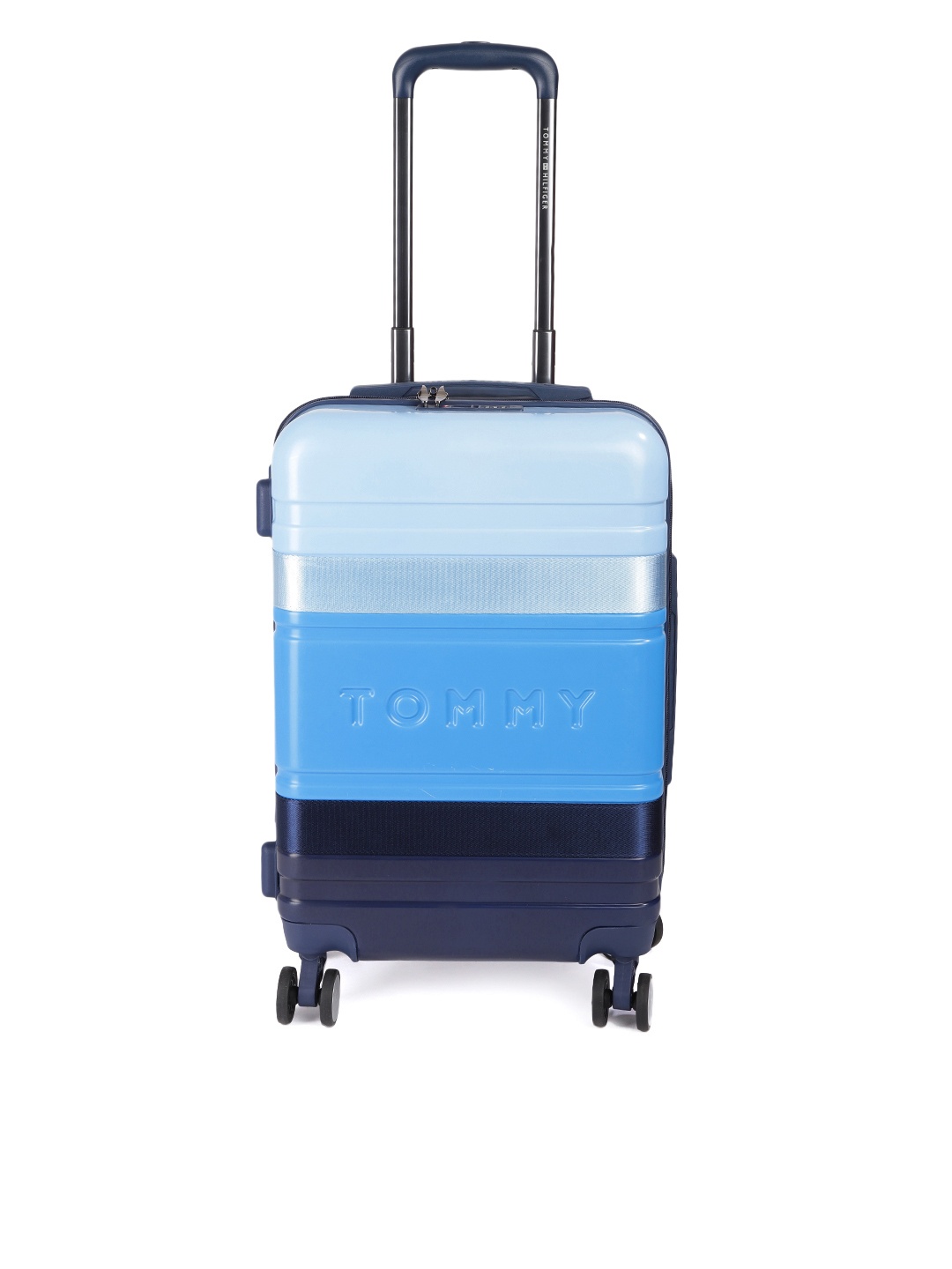 

Tommy Hilfiger 4 Wheels 360-Degree Rotation Cabin Hard Trolley Bag, Blue