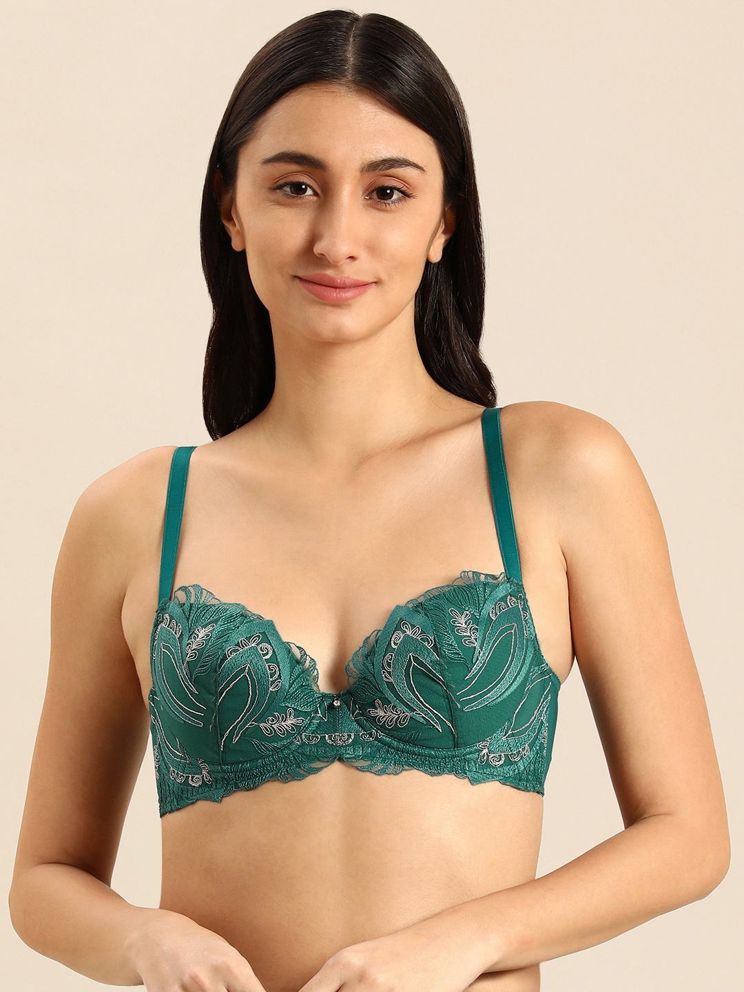 

Wacoal Green Vogue Floral Lightly Underwired All Day Comfort Padded Bra