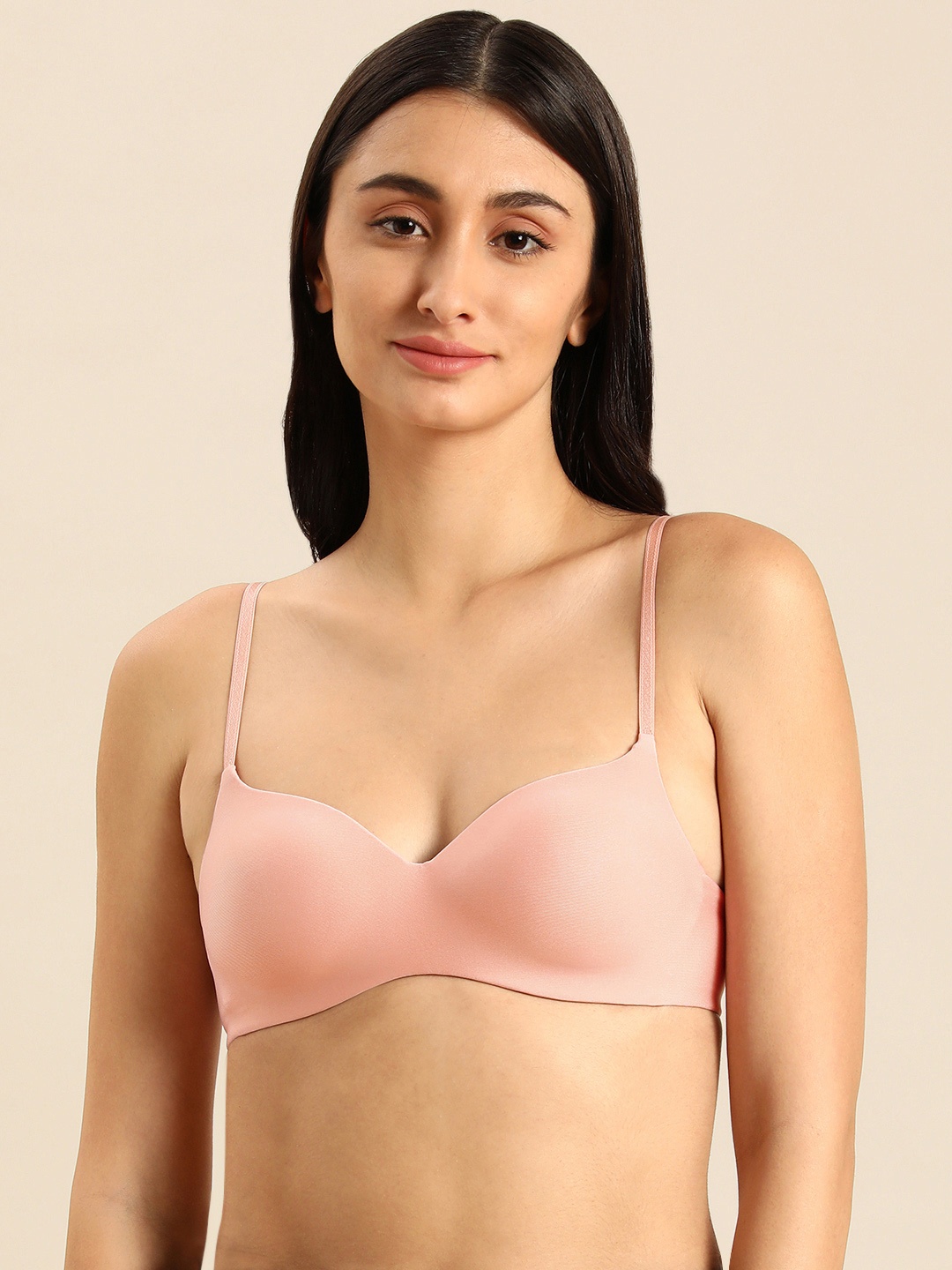 

Wacoal Pink Basic Mold Lightly Padded Bra All Day Comfort