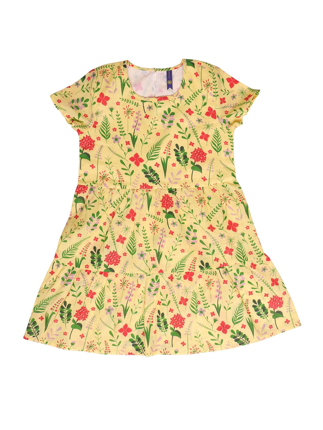 

YK Yellow & Red Floral A-Line Dress