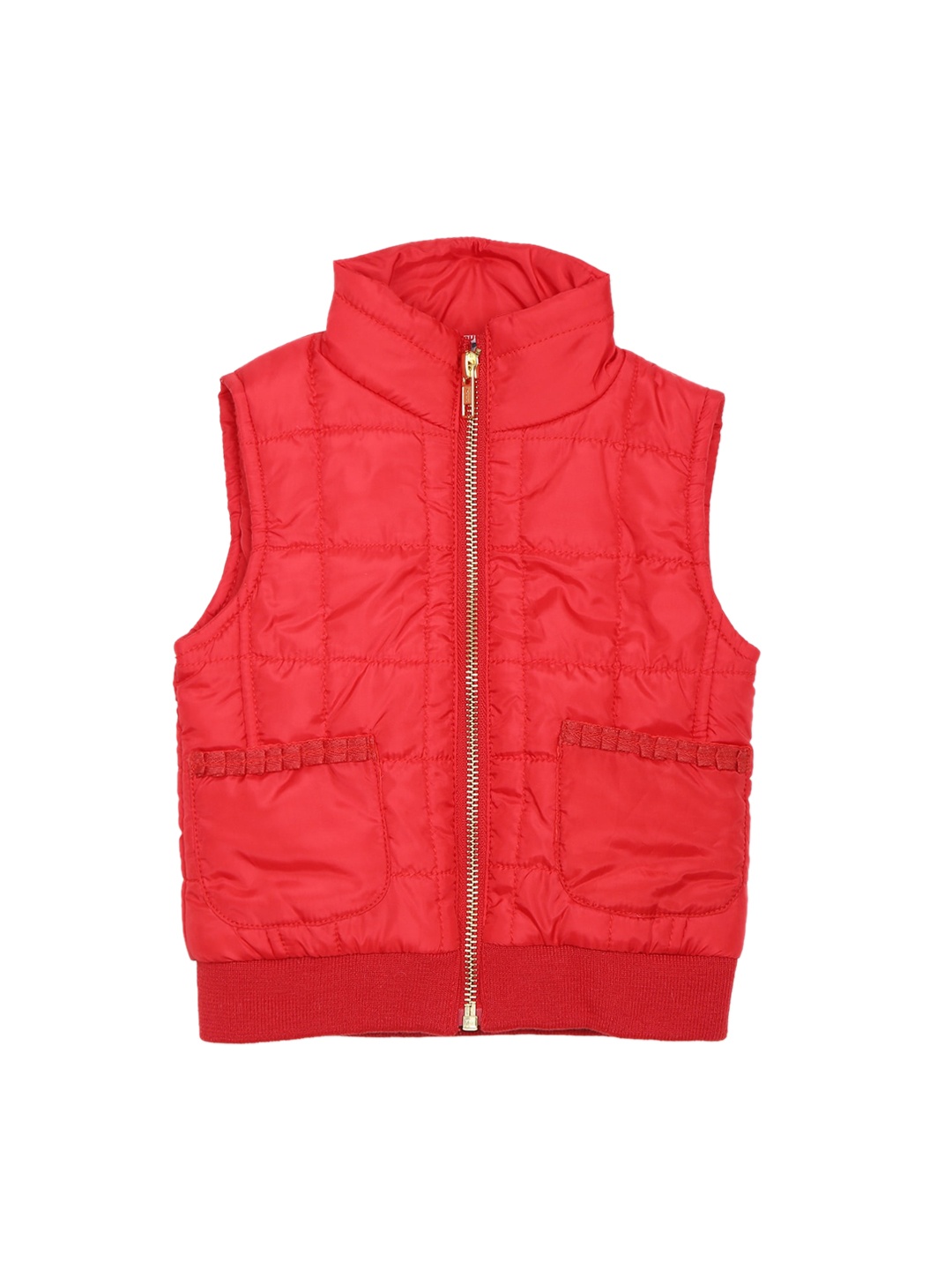 

Donuts Girls Red Self Design Quilted Jacket