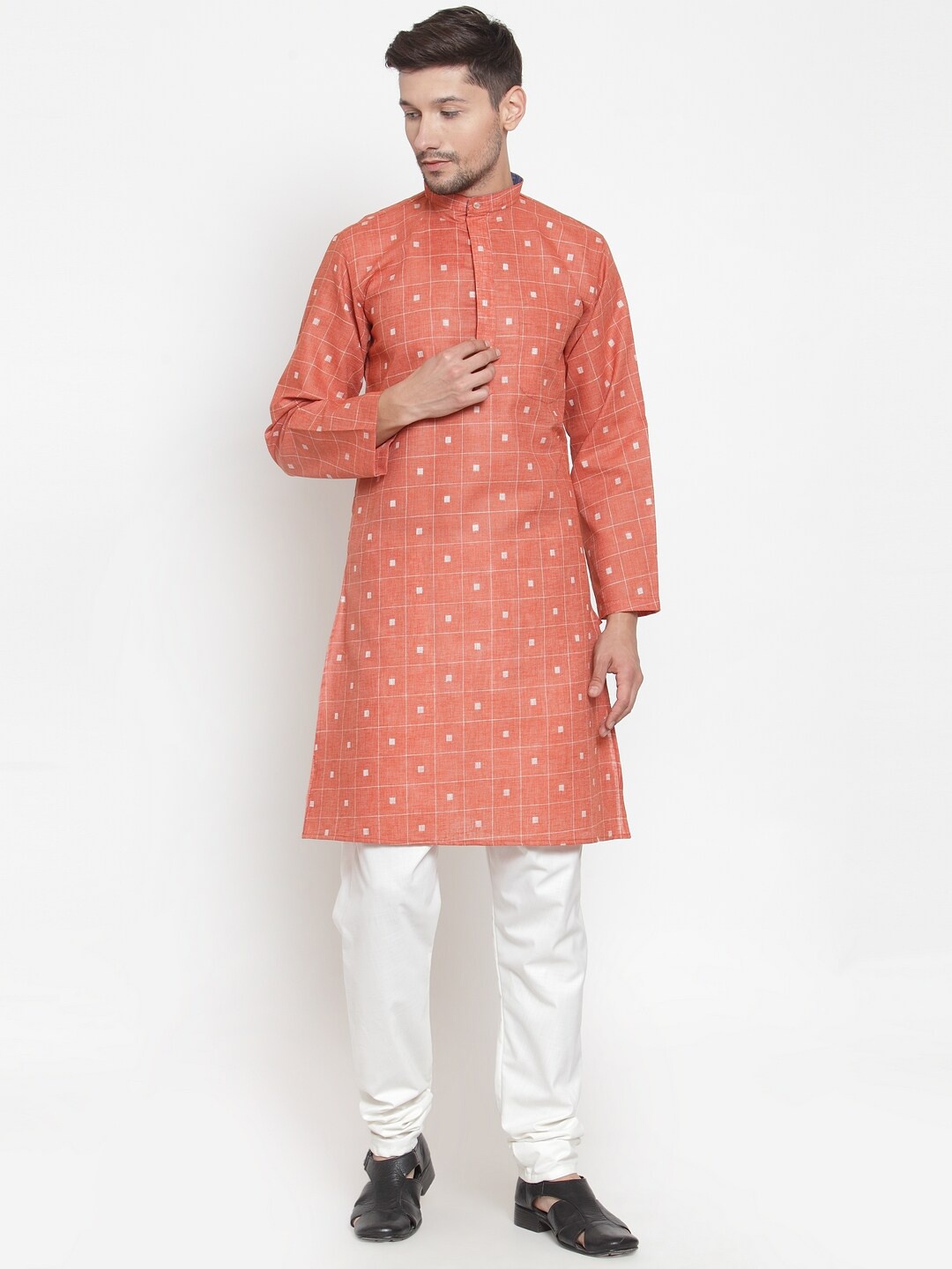 

KLOTTHE Men Peach-Coloured Kurta