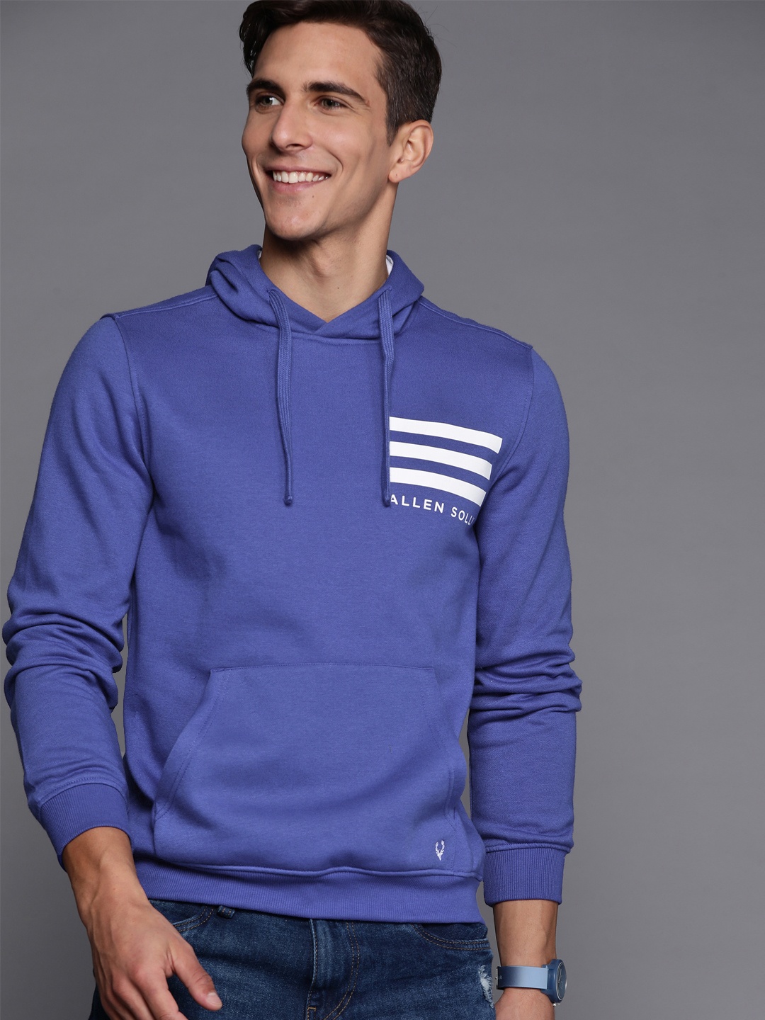 

Allen Solly Men Blue Hooded Sweatshirt