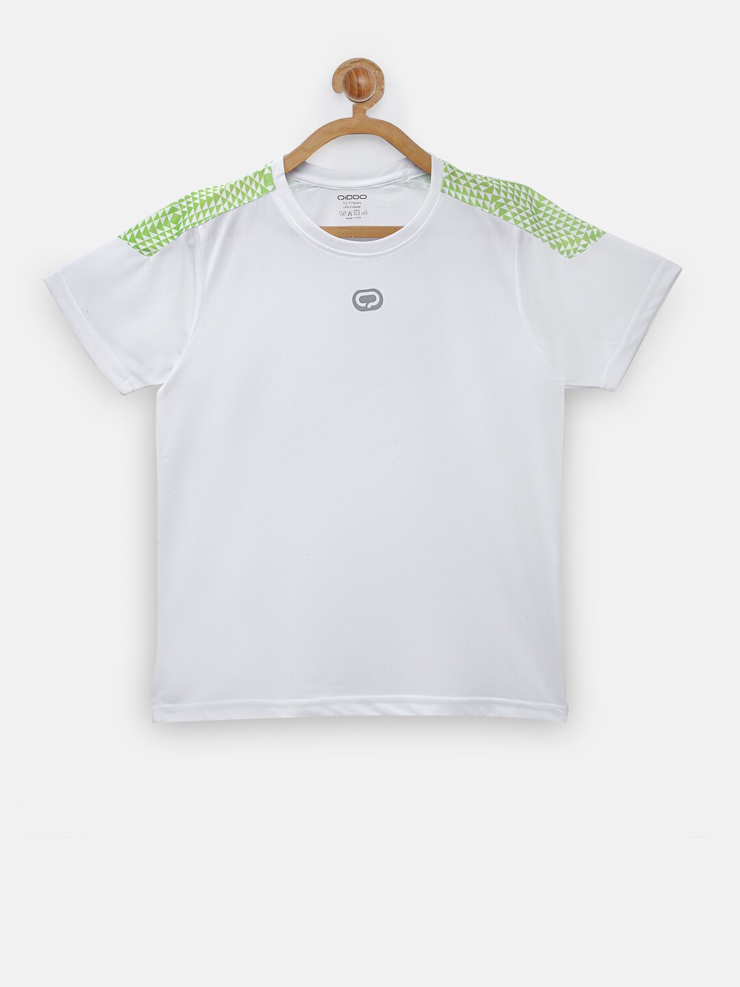 

QIDDO Boys White & Green Colourblocked T-shirt