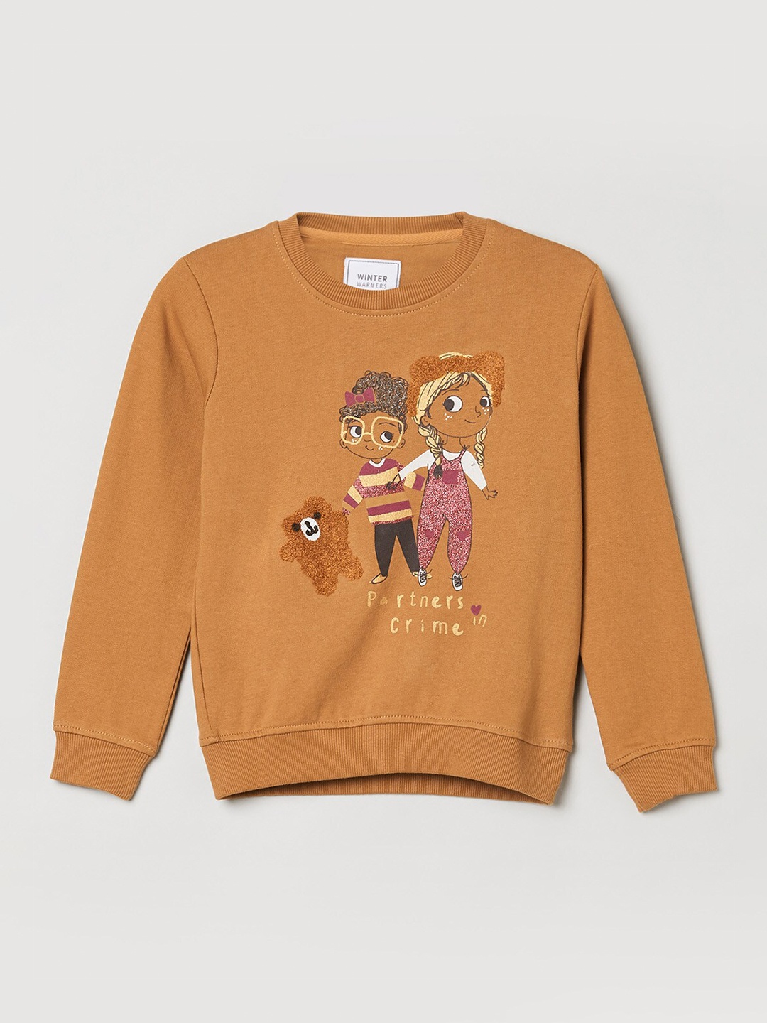 

max Girls Brown Printed Sweatshirt