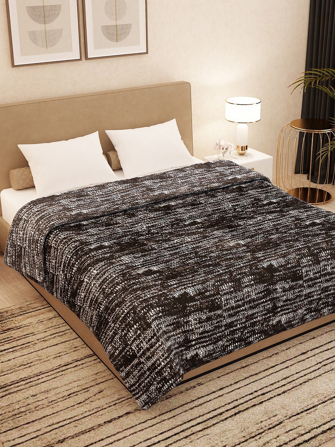 

Story@home Brown & White Heavy Winter 500 GSM Double Bed Blanket