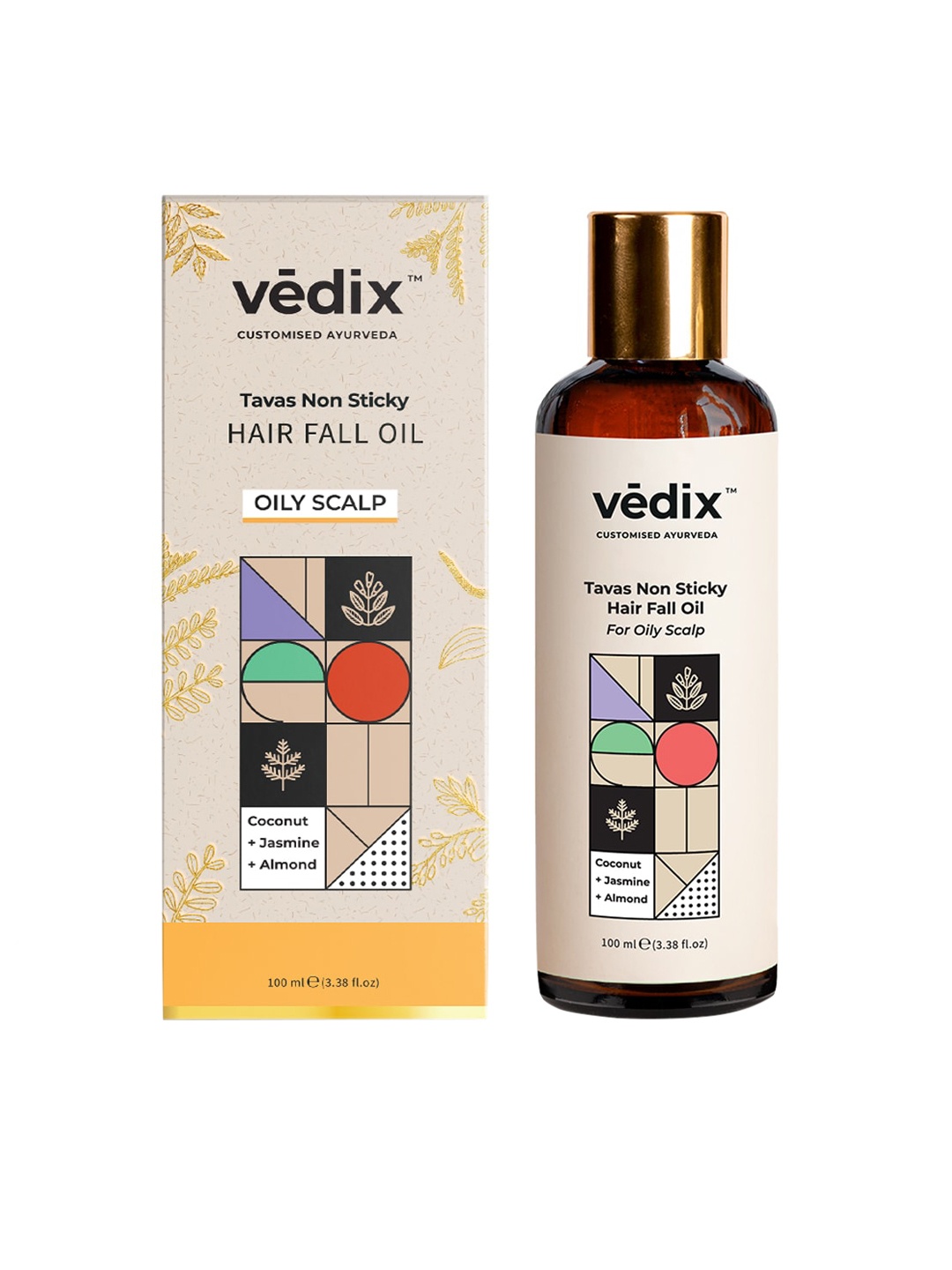 

VEDIX Customized Ayurvedic HairFall Oil 100ml, Transparent
