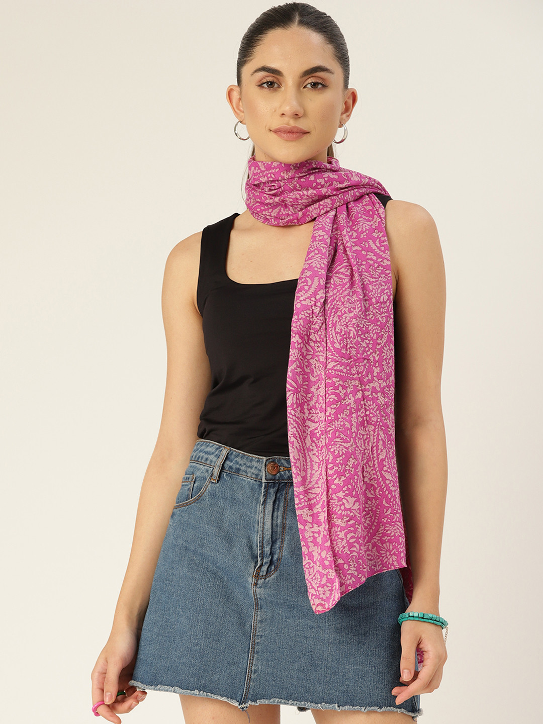 

DressBerry Women Pink Printed Scarf