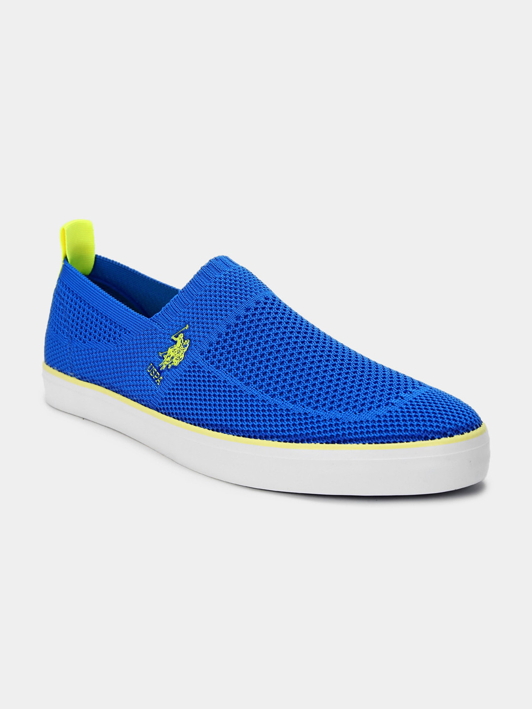 

U S Polo Assn Men Blue Woven Design Slip-On Sneakers