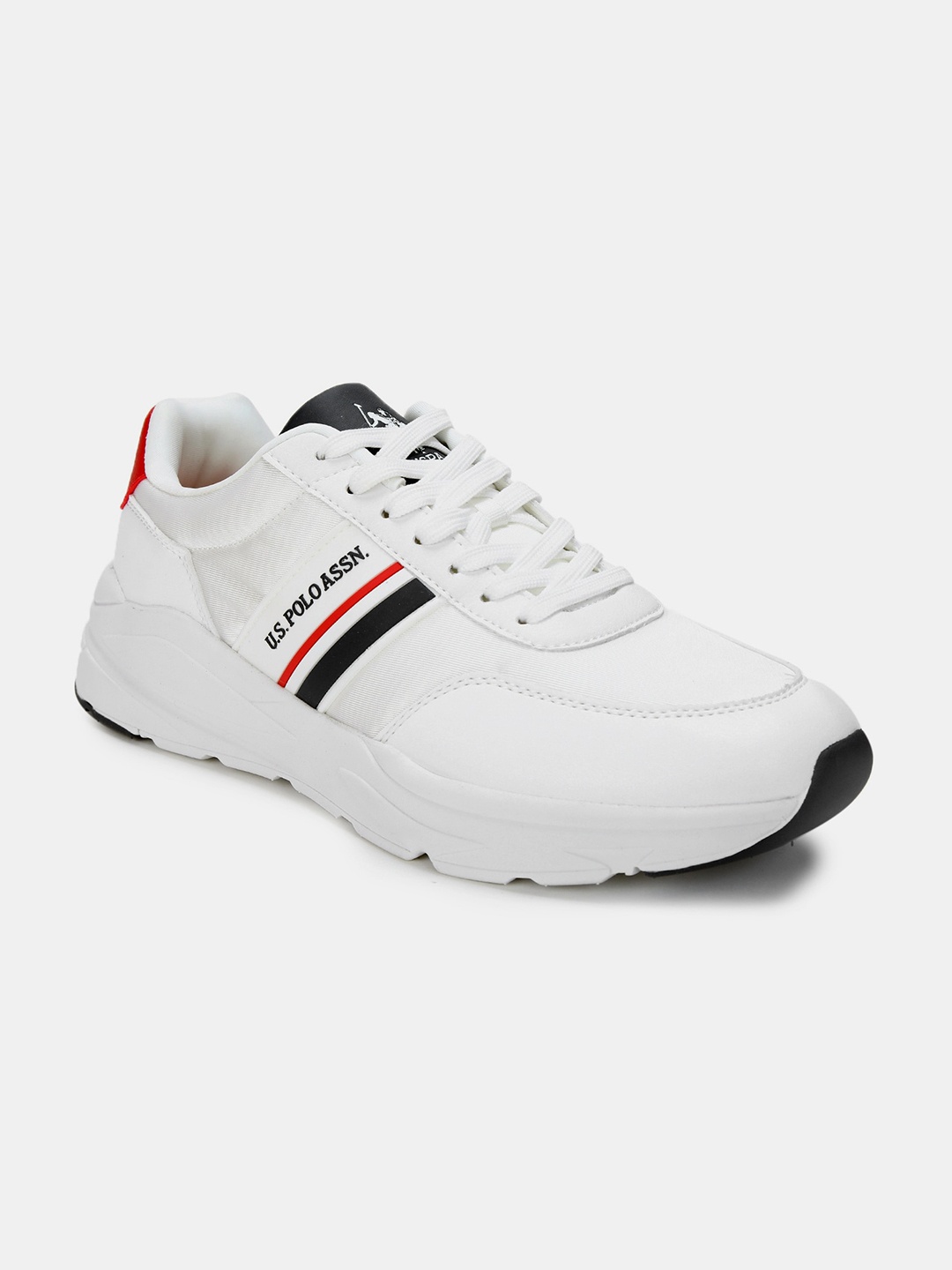 

U S Polo Assn Men Off White PU Sneakers