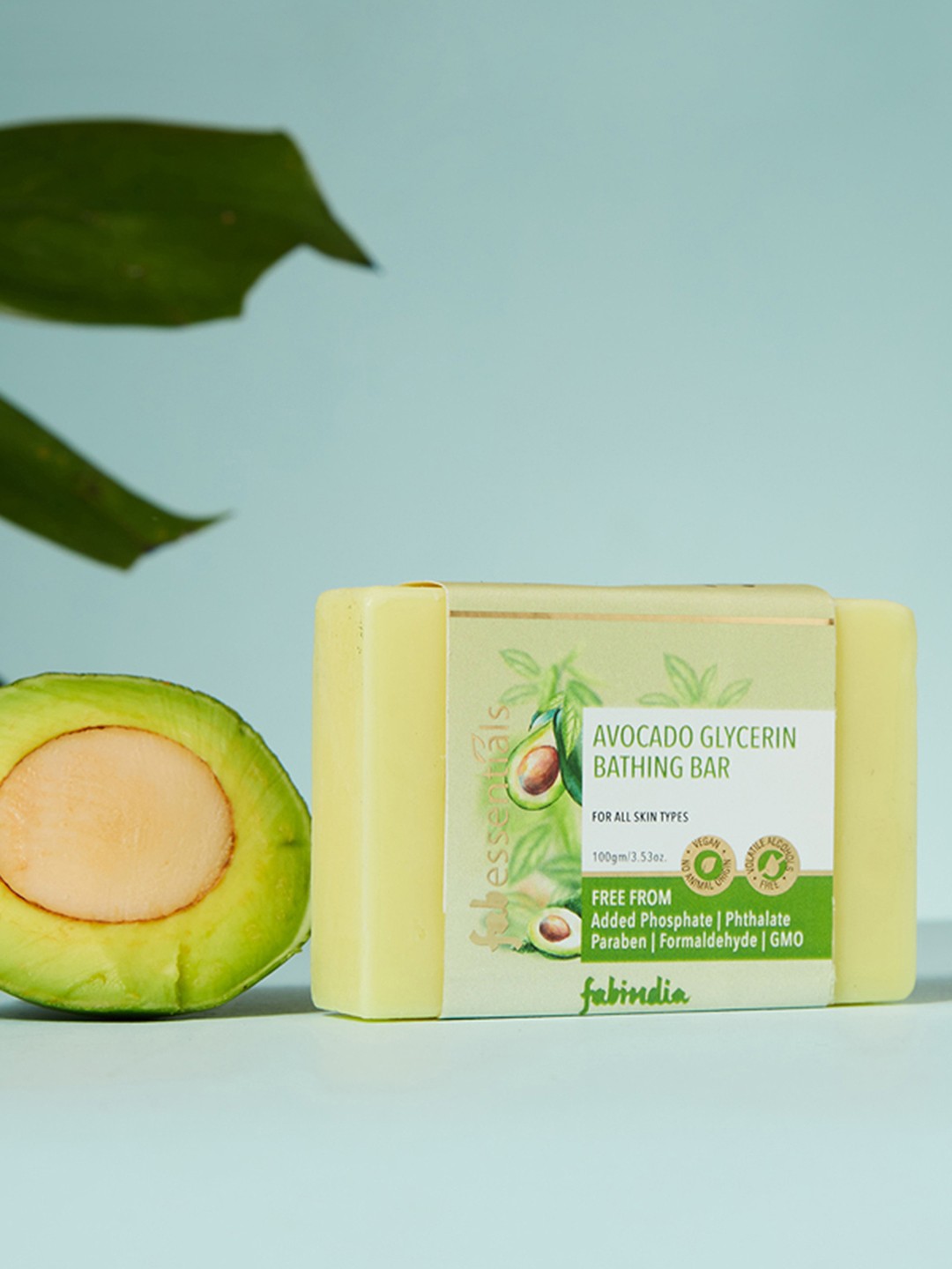 

Fabindia Fabessentials Avocado Glycerin Bathing Bar - 100g, Yellow
