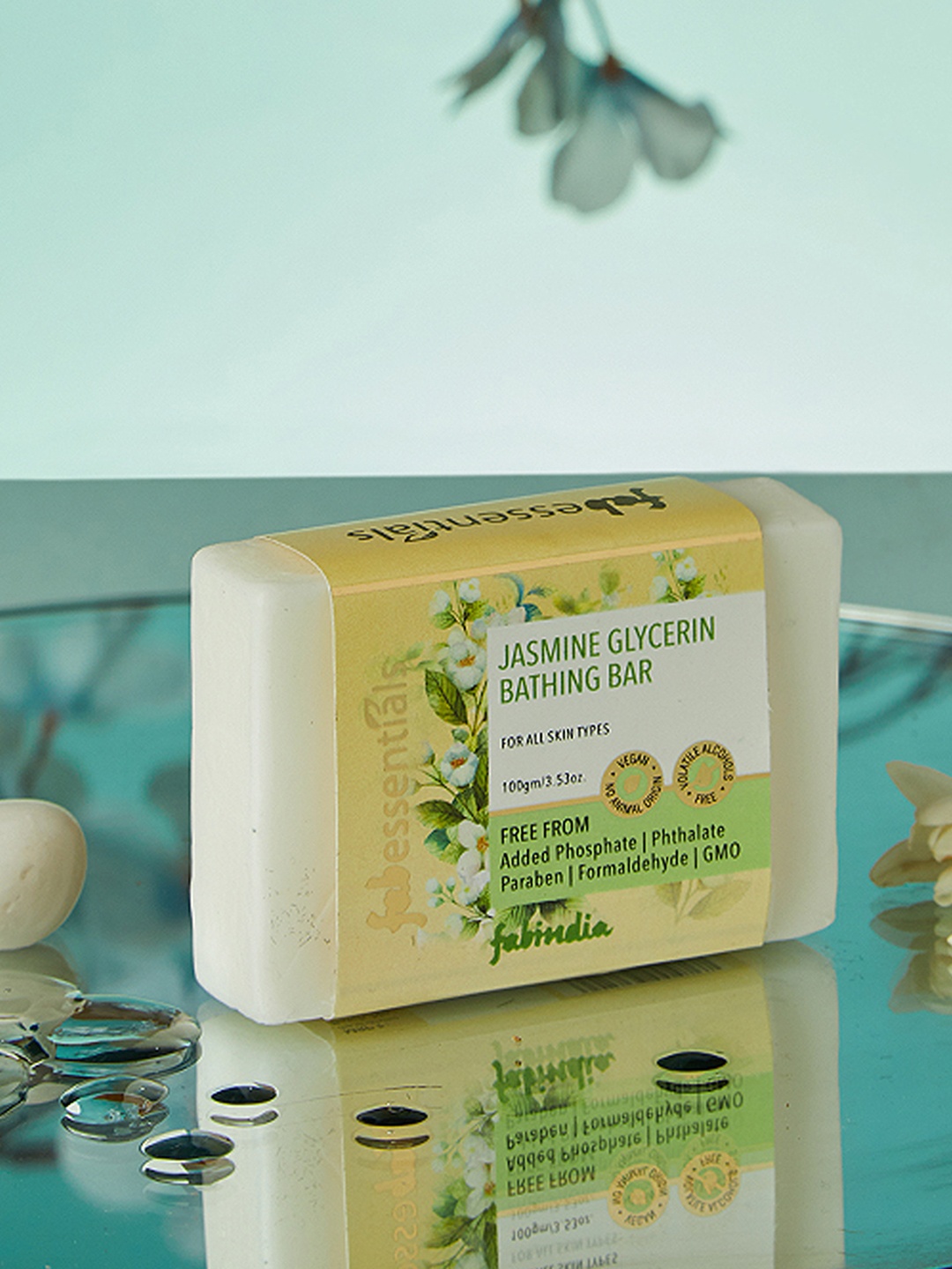 

Fabindia Fabessentials Jasmine Bathing Bar - 100g, White