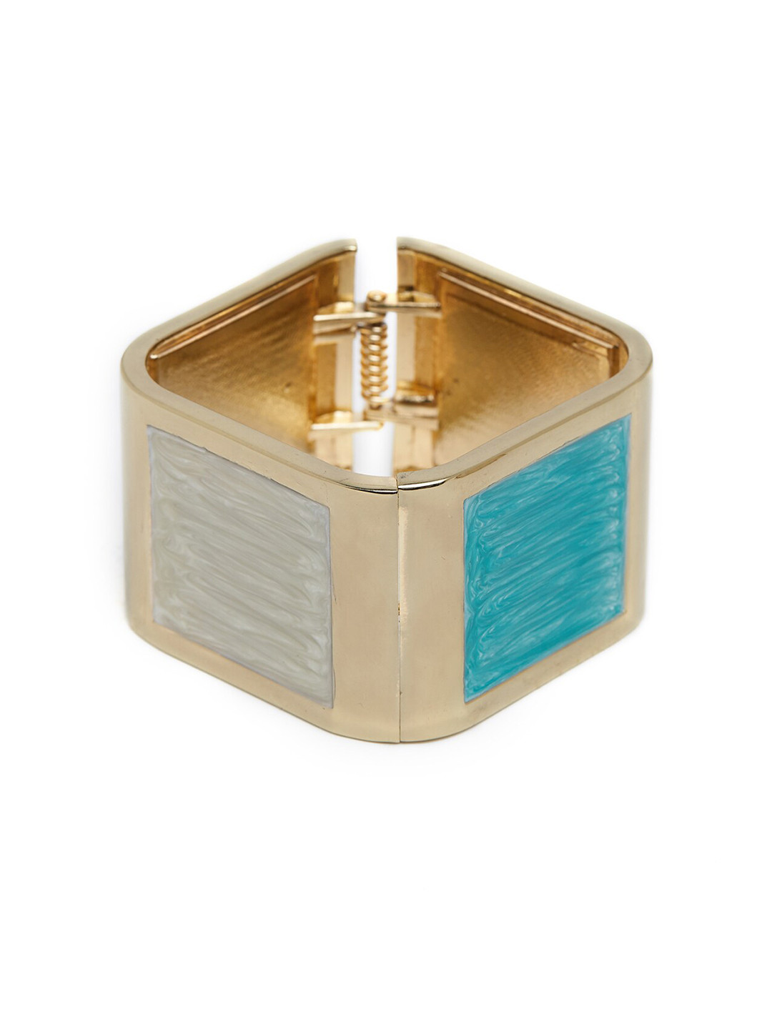 

Blisscovered Women Turquoise Blue & Gold-Toned Cuff Bracelet