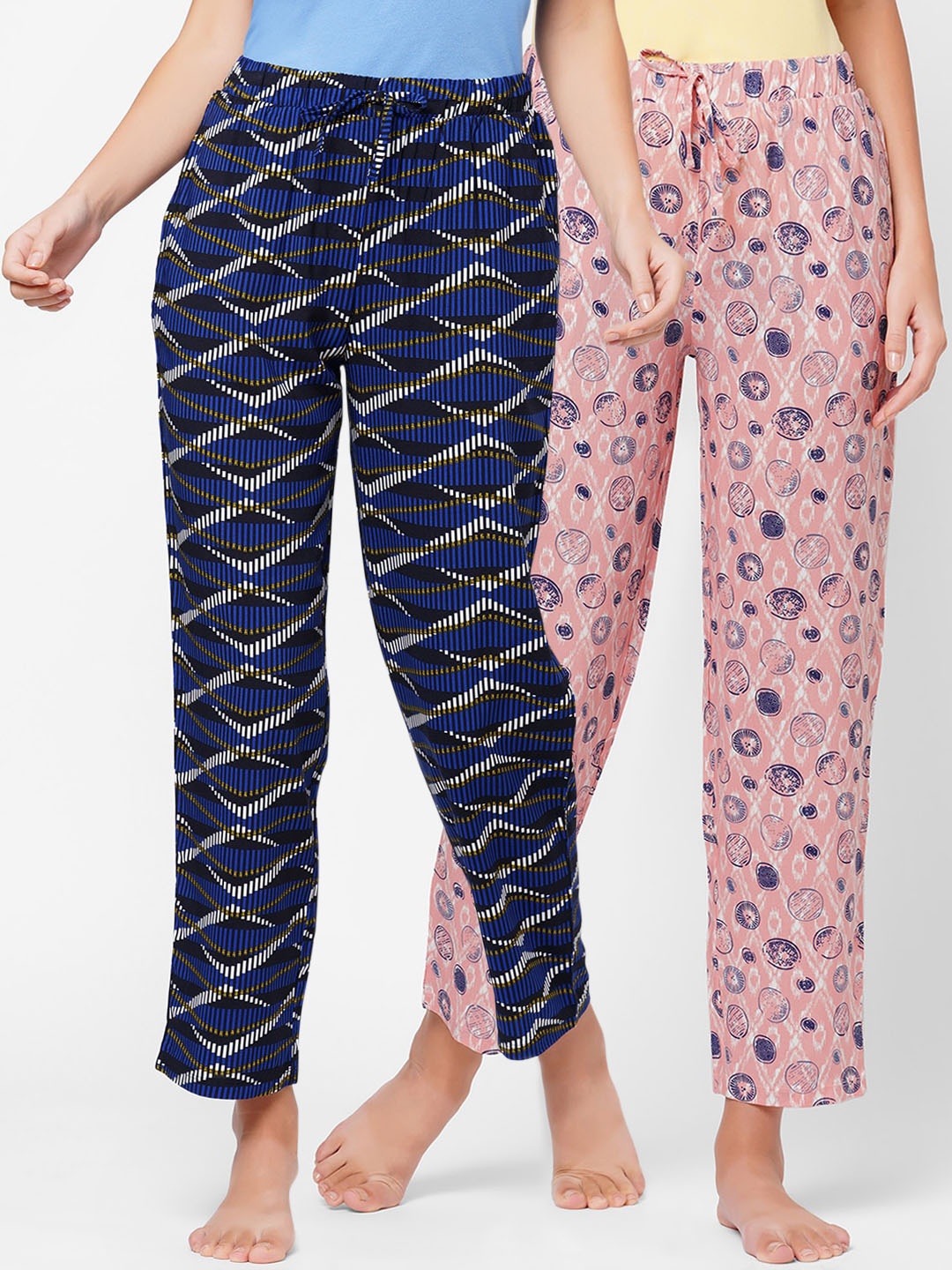 

Soie Women Pack of 2 Printed Lounge Pants, Pink