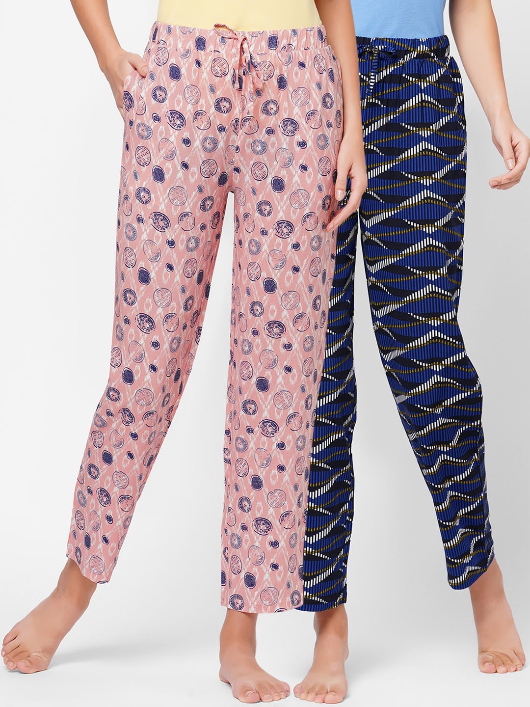 

SOIE Women Pack Of 2 Printed Lounge Pants, Pink