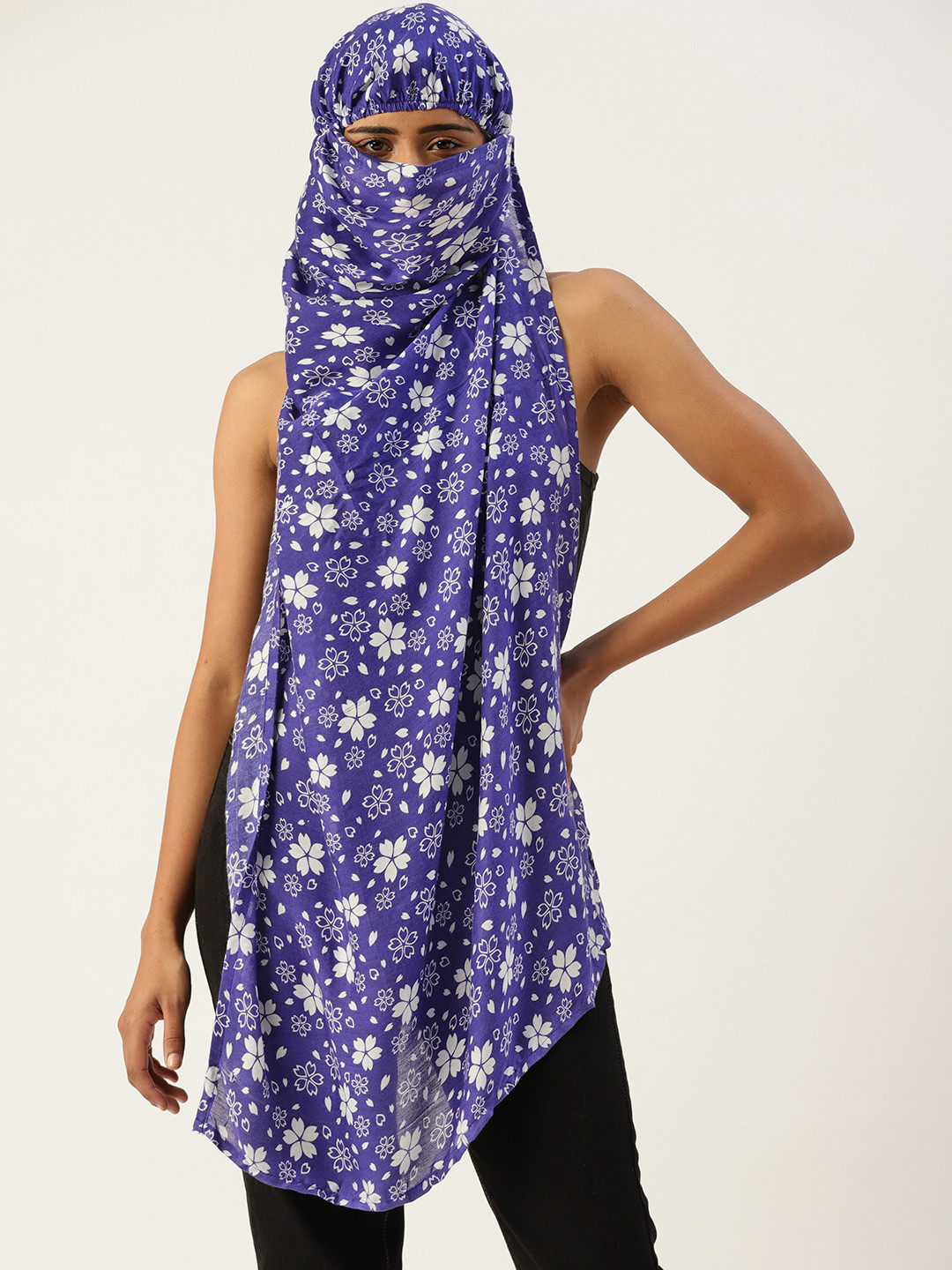 

DressBerry Women Purple & White Printed Biker Scarf