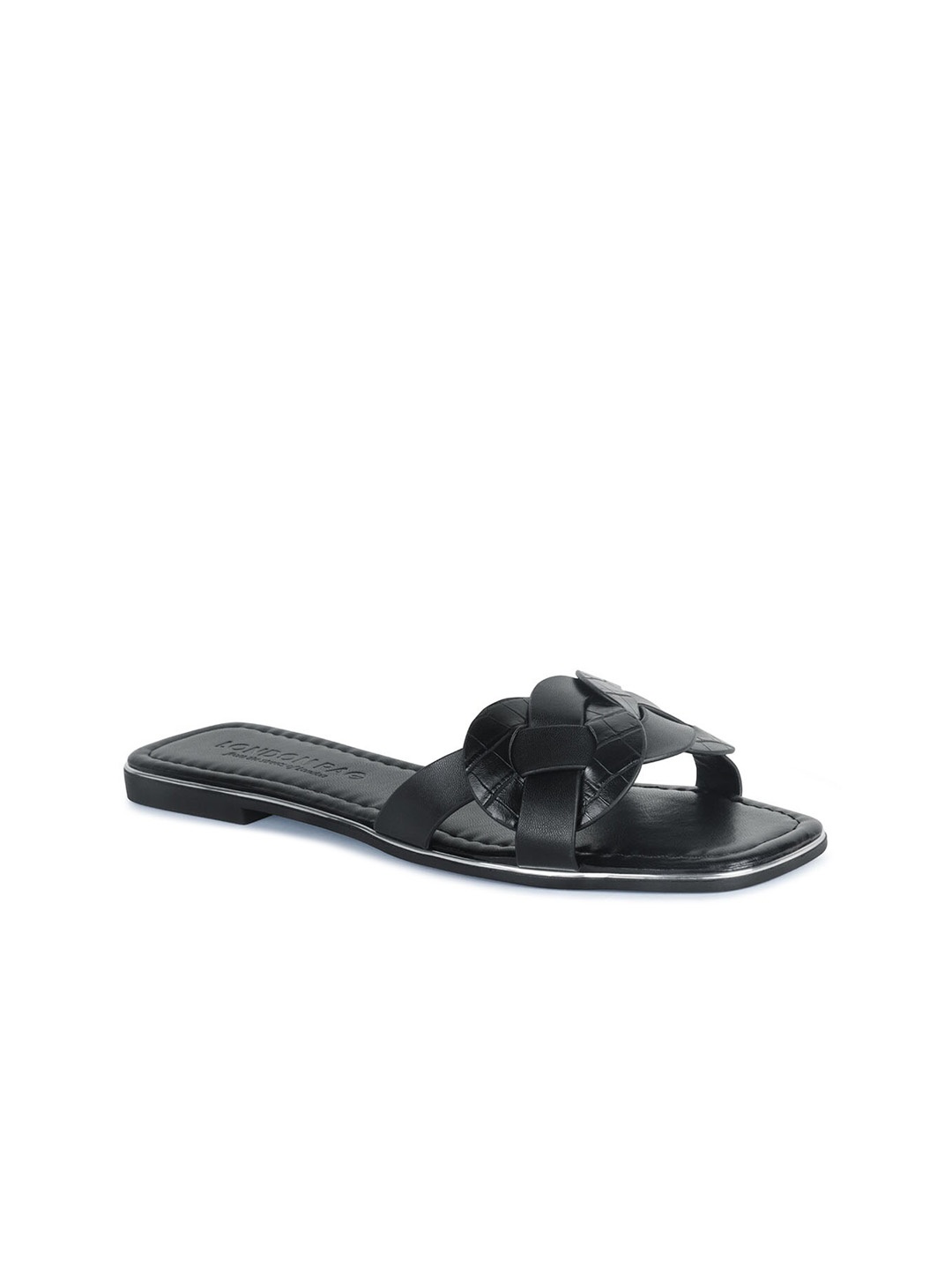 

London Rag Women Black Open Toe Flats