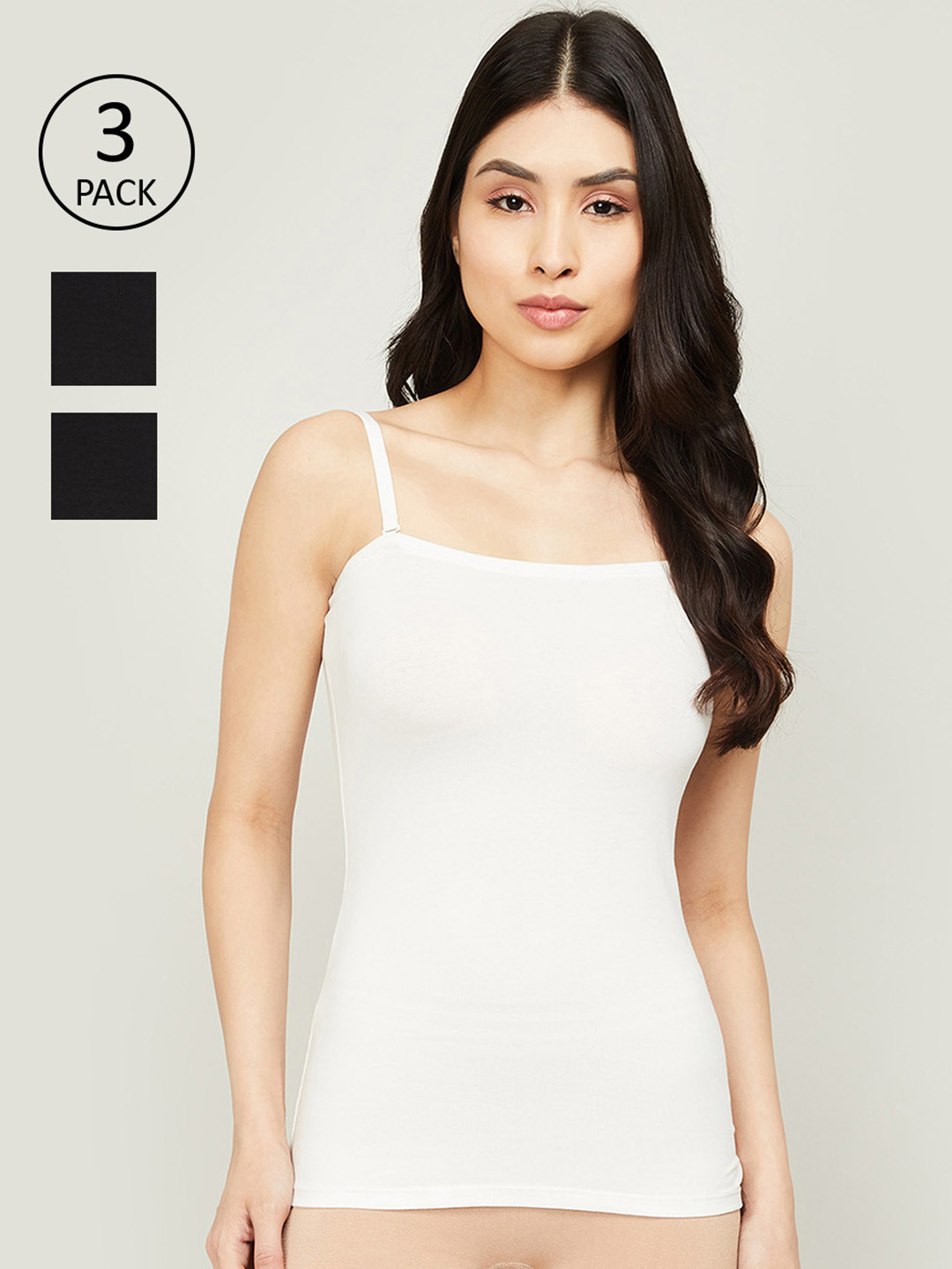 

Ginger by Lifestyle Women Multi Cotton Camisole Pack of 3