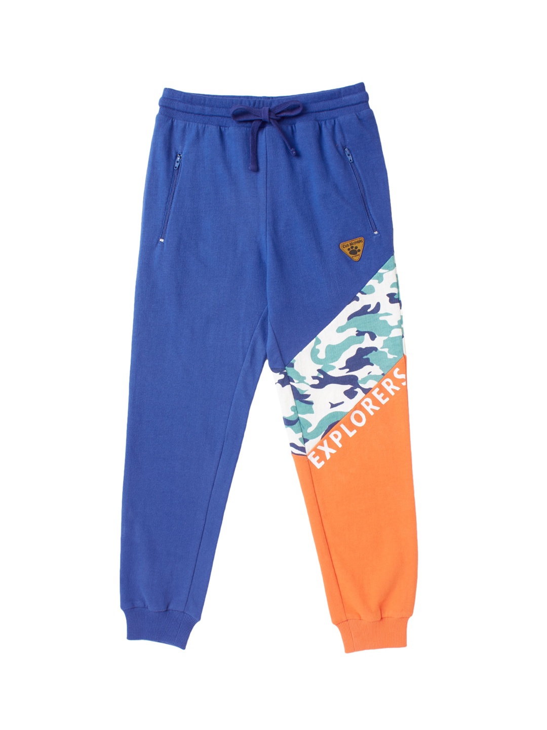 

Cub McPaws Boys Blue & Orange Colourblocked Track Pants