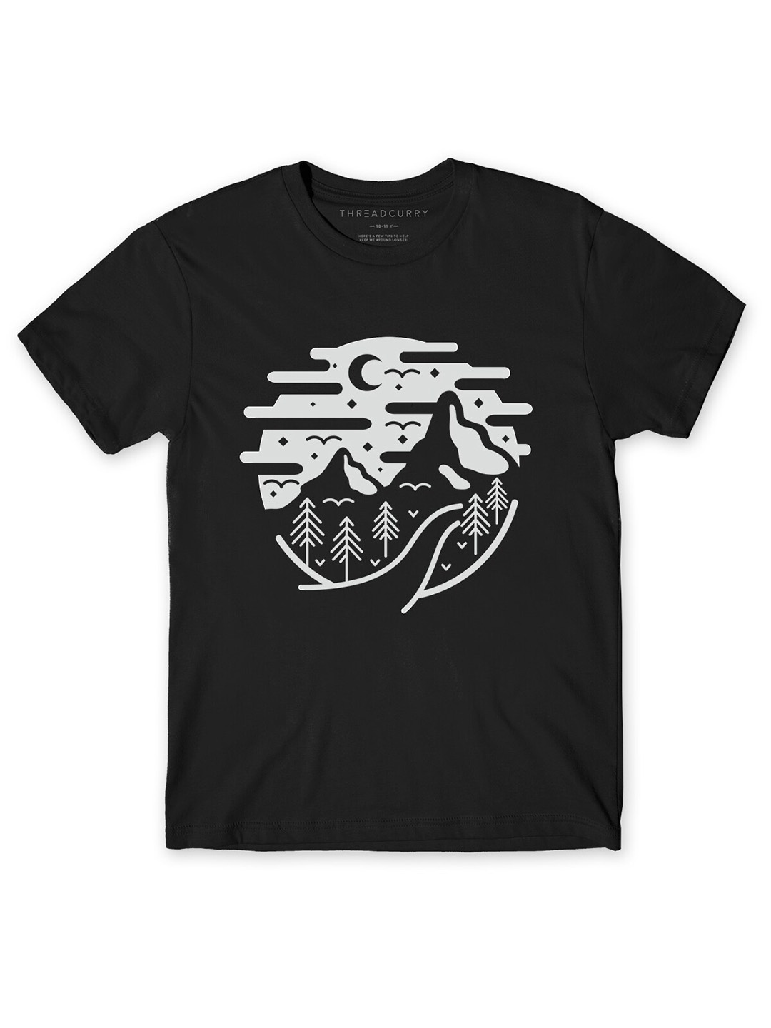 

THREADCURRY Boys Black Printed Outdoor T-shirt