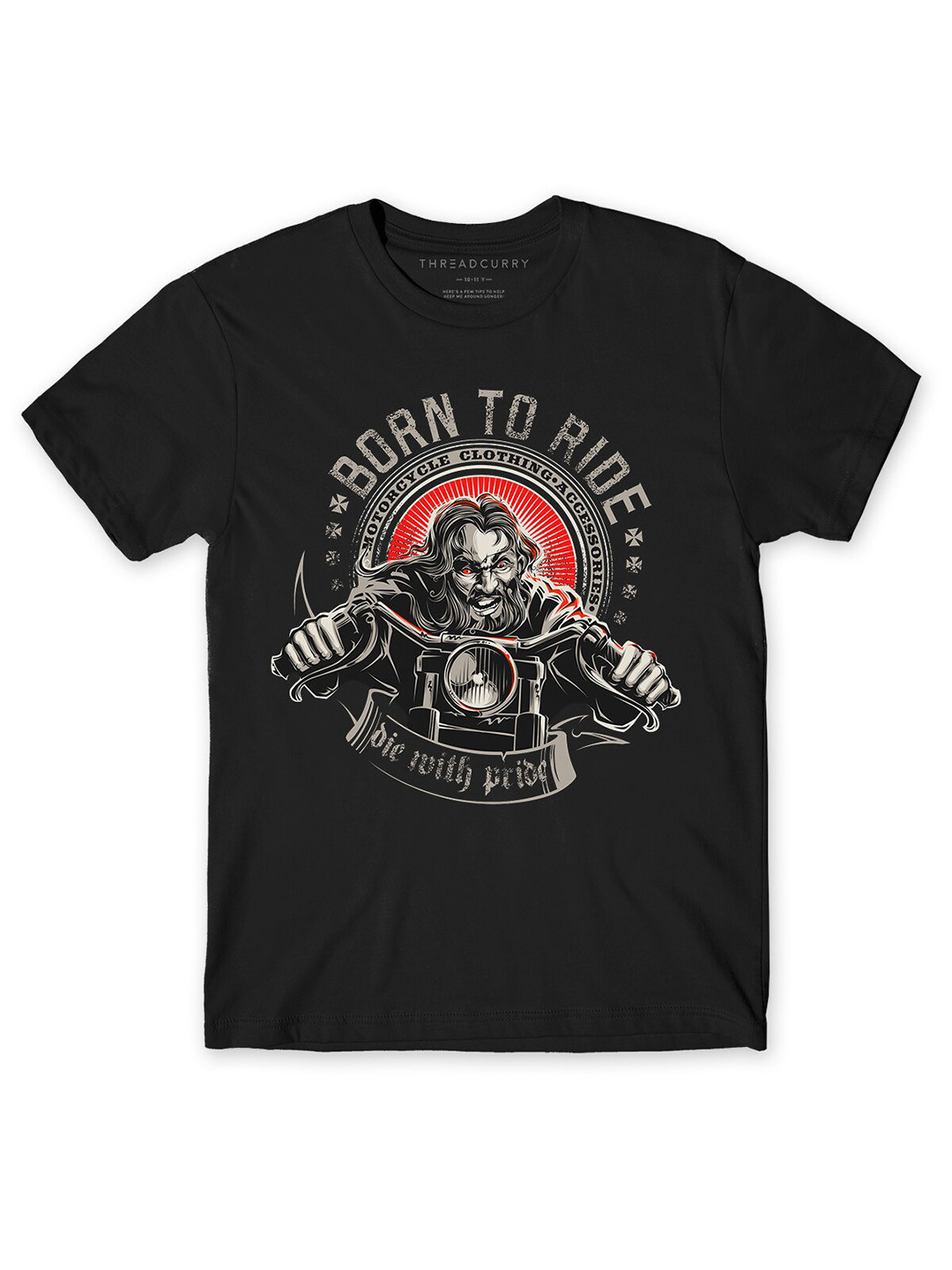 

THREADCURRY Boys Black Typography Printed Applique Outdoor T-shirt