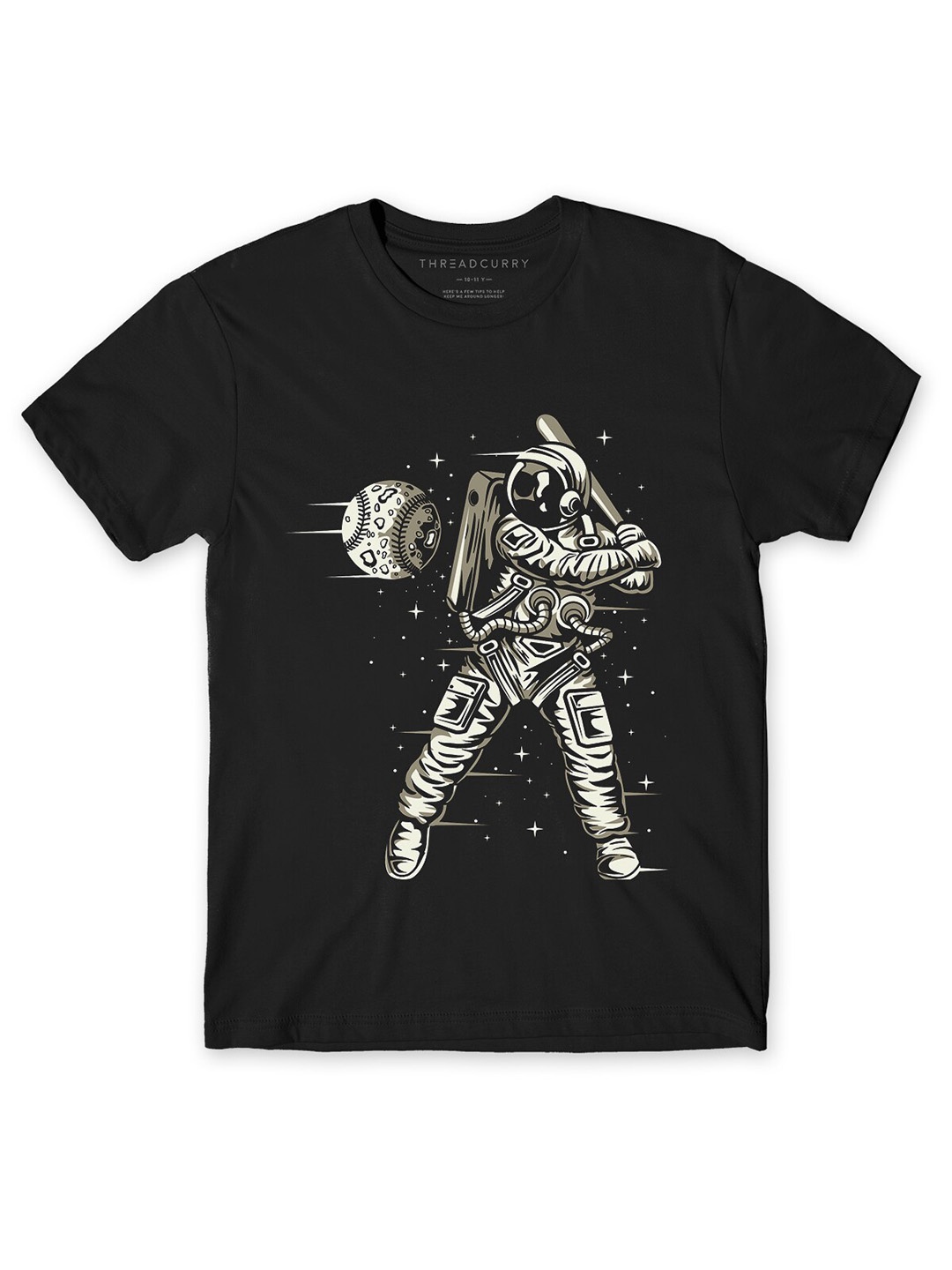 THREADCURRY Boys Black Typography Printed Outdoor T-shirt