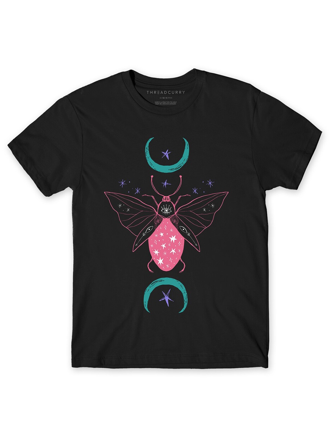 

THREADCURRY Boys Black Printed Outdoor T-shirt