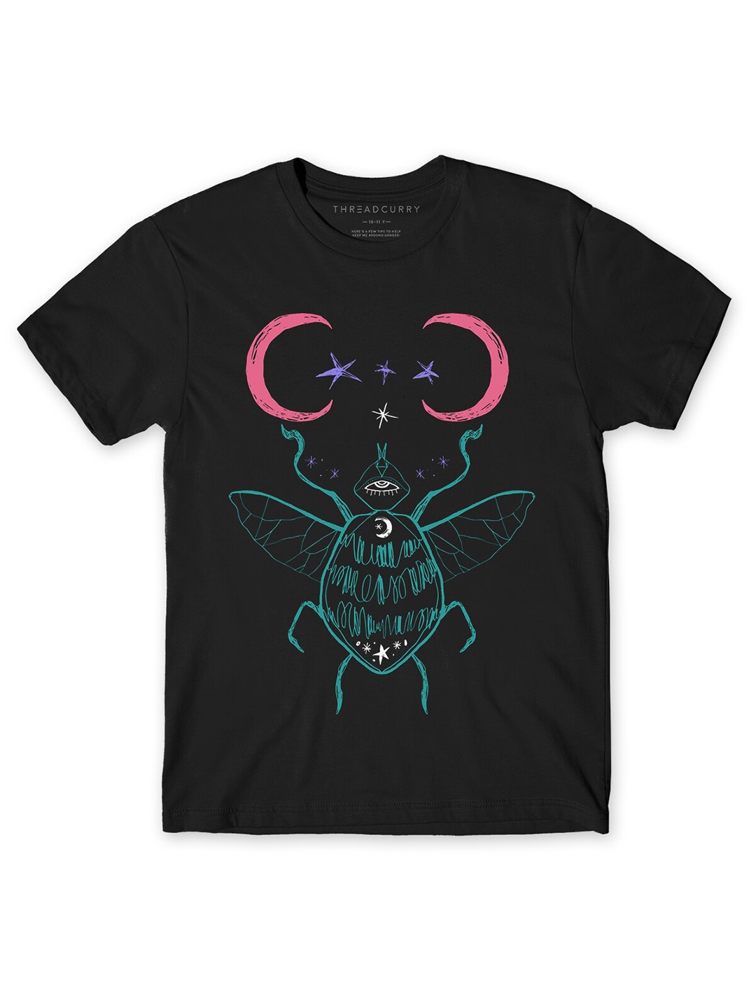 

THREADCURRY Boys Black Printed Outdoor T-shirt