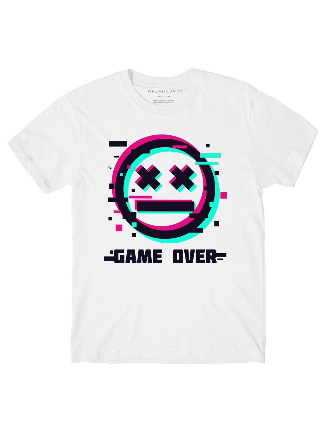 

THREADCURRY Boys White & Navy Blue Printed Outdoor T-shirt