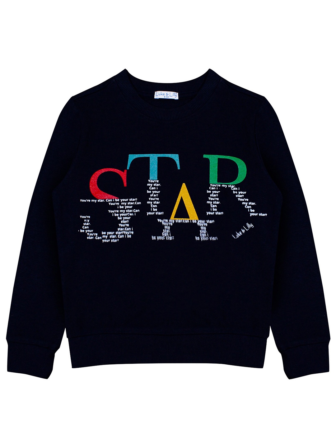 

Luke & Lilly Boys Navy Blue Printed Cotton Sweatshirt