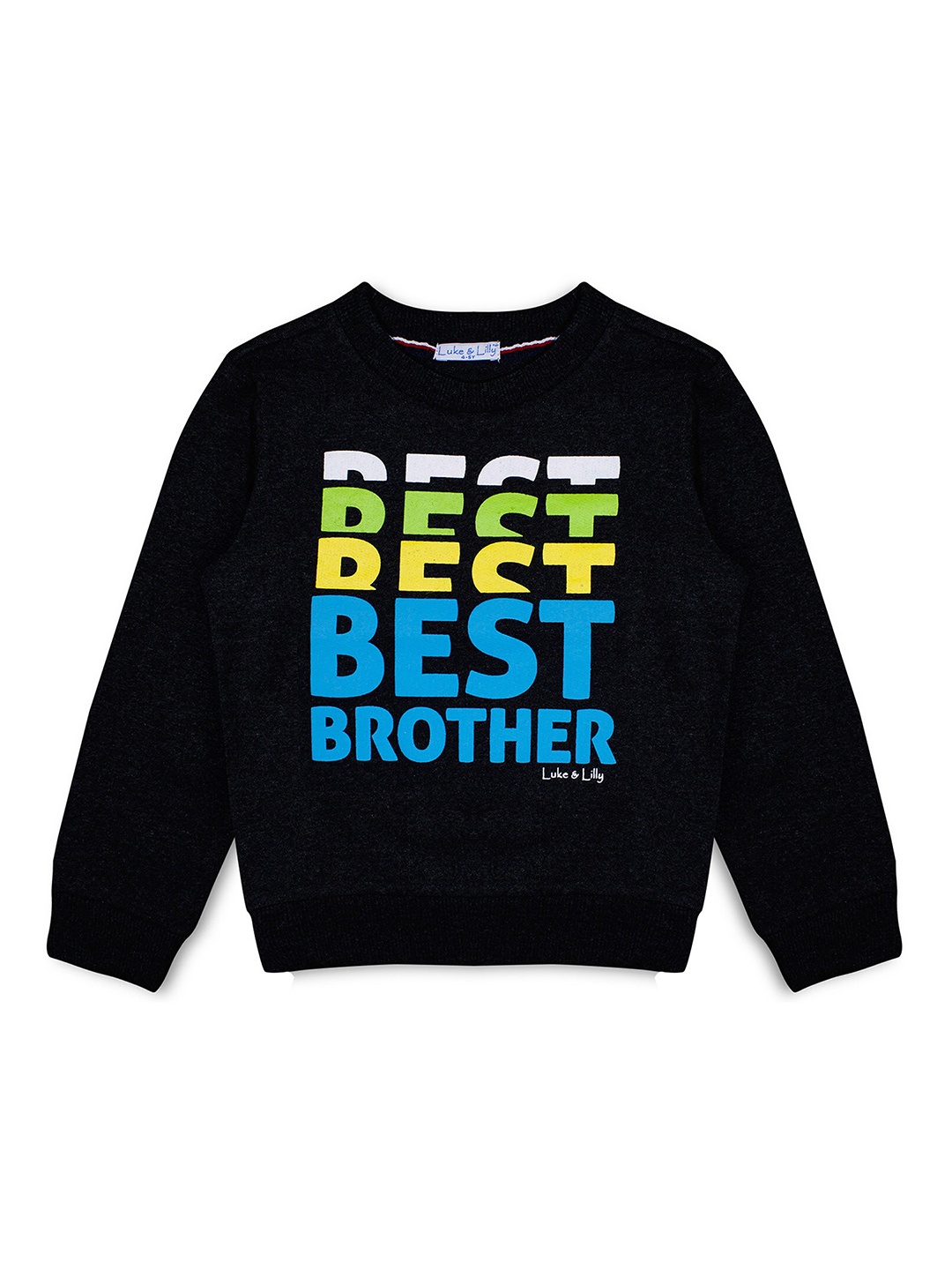 

Luke & Lilly Boys Black Printed Round Neck Sweatshirt