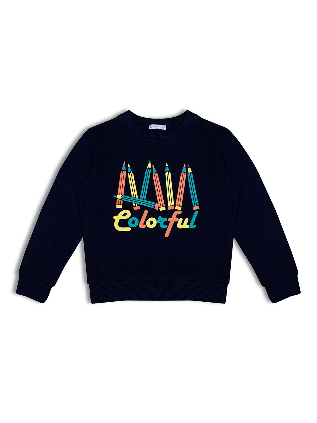 

Luke & Lilly Boys Navy Blue Printed Hooded Sweatshirt