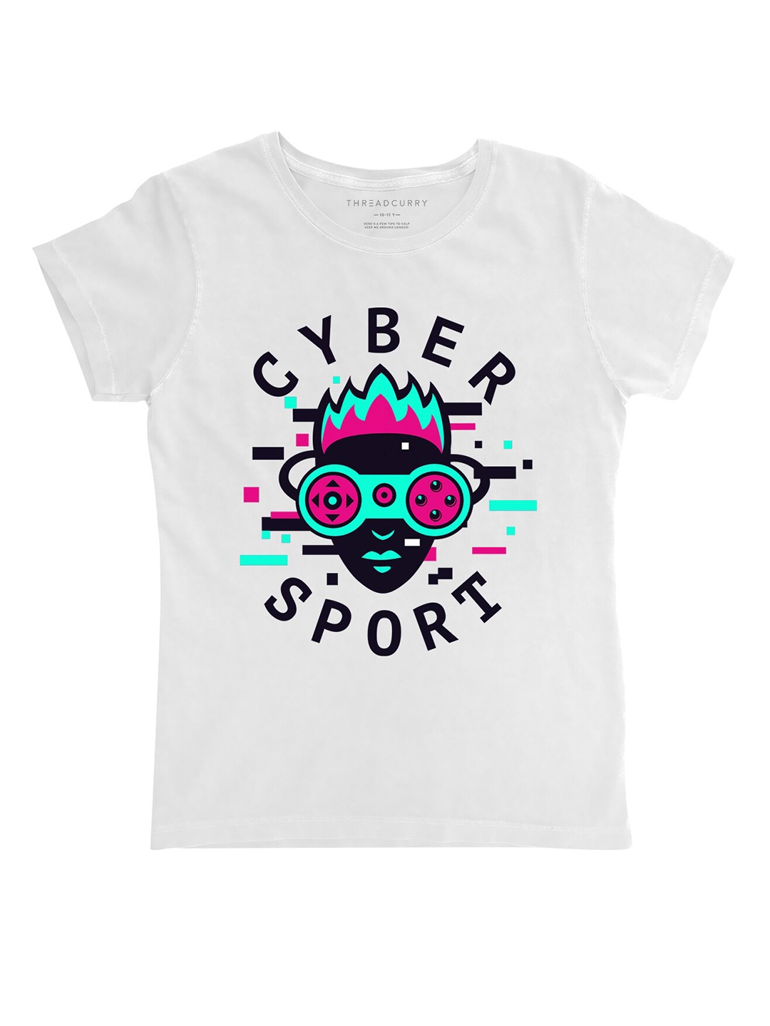 

THREADCURRY Girls White Typography Printed Outdoor T-shirt