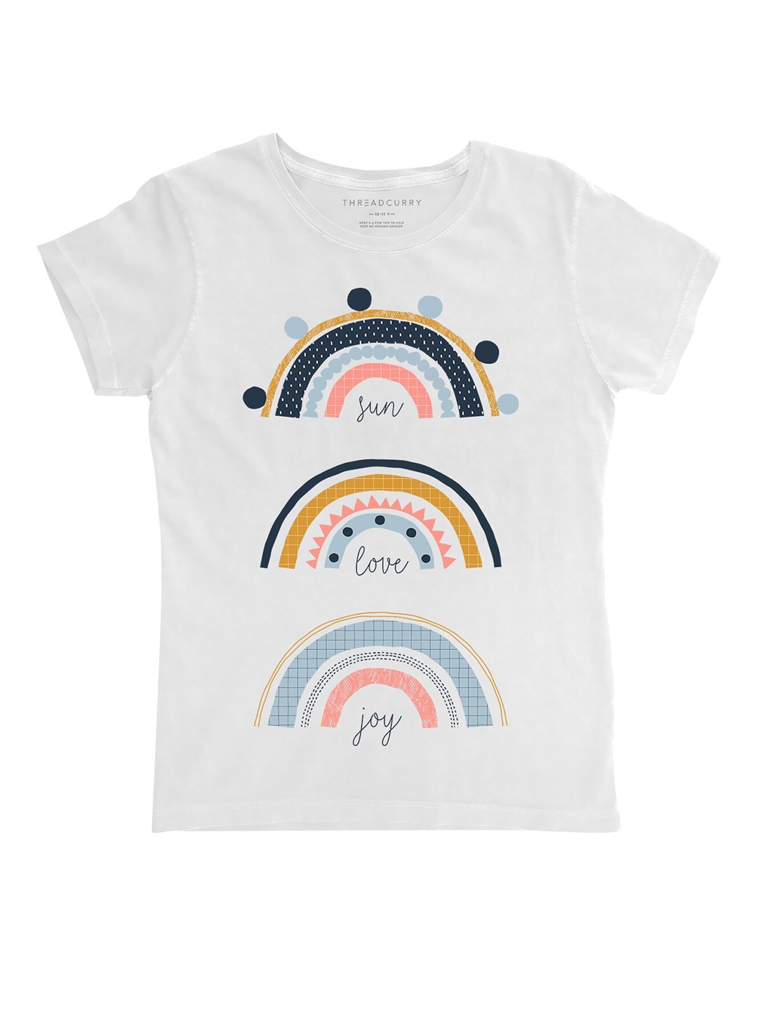 

THREADCURRY Girls White Printed Outdoor T-shirt