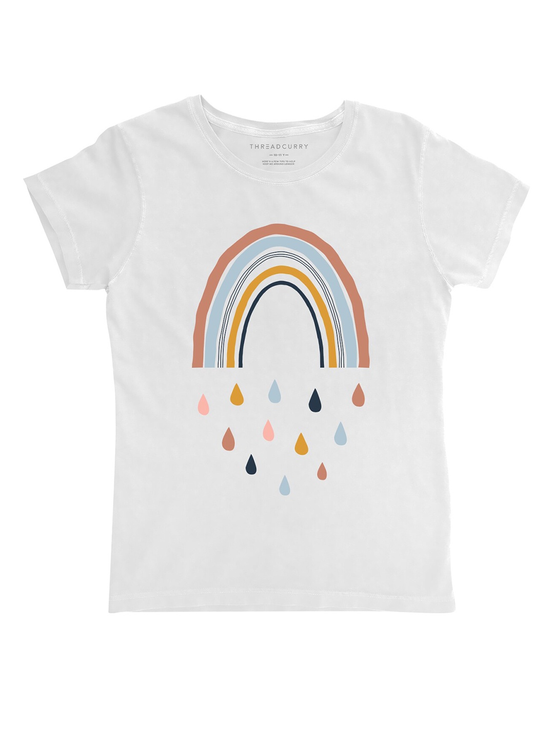 

THREADCURRY Girls White Printed Outdoor T-shirt