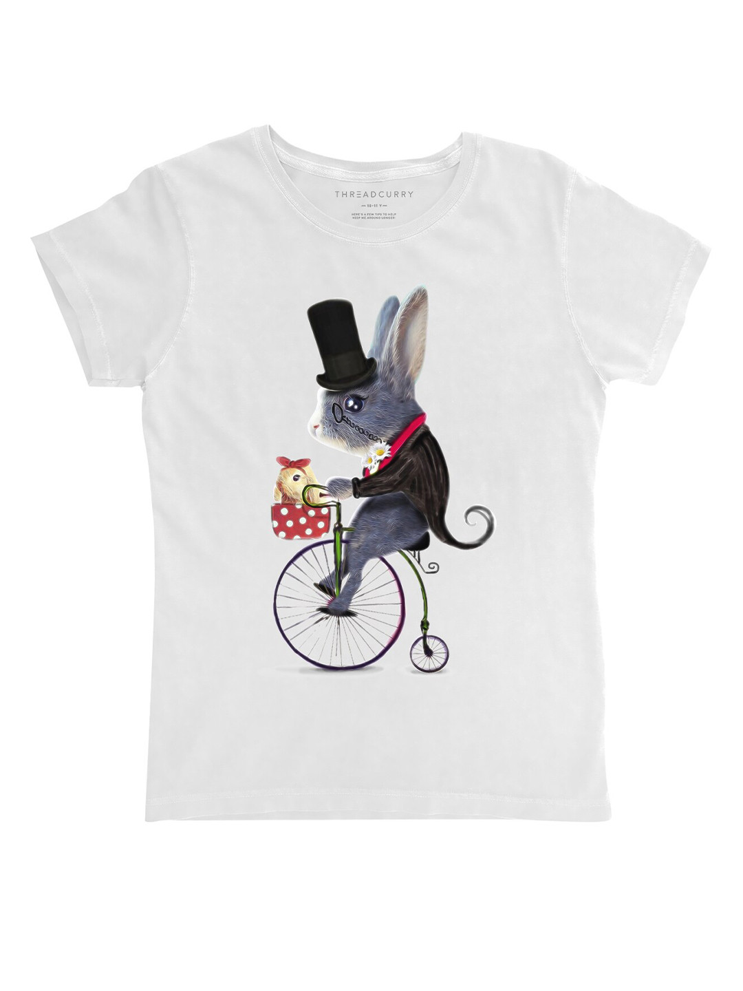 

THREADCURRY Girls White Printed Outdoor T-shirt