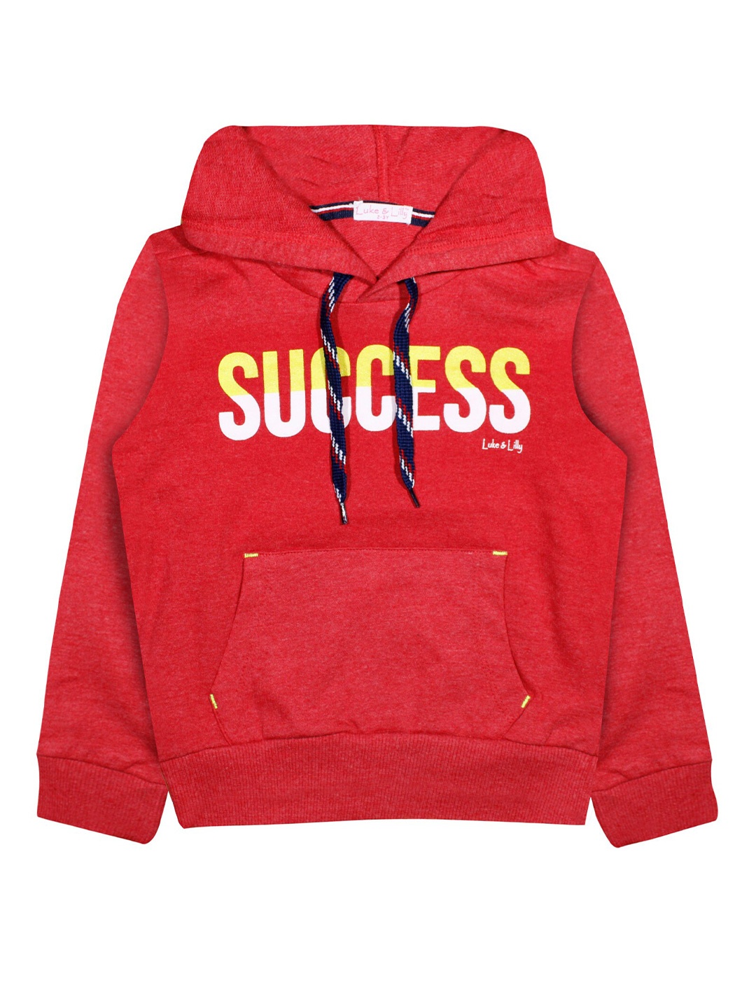 

Luke & Lilly Boys Red Printed Cotton Hooded Sweatshirt