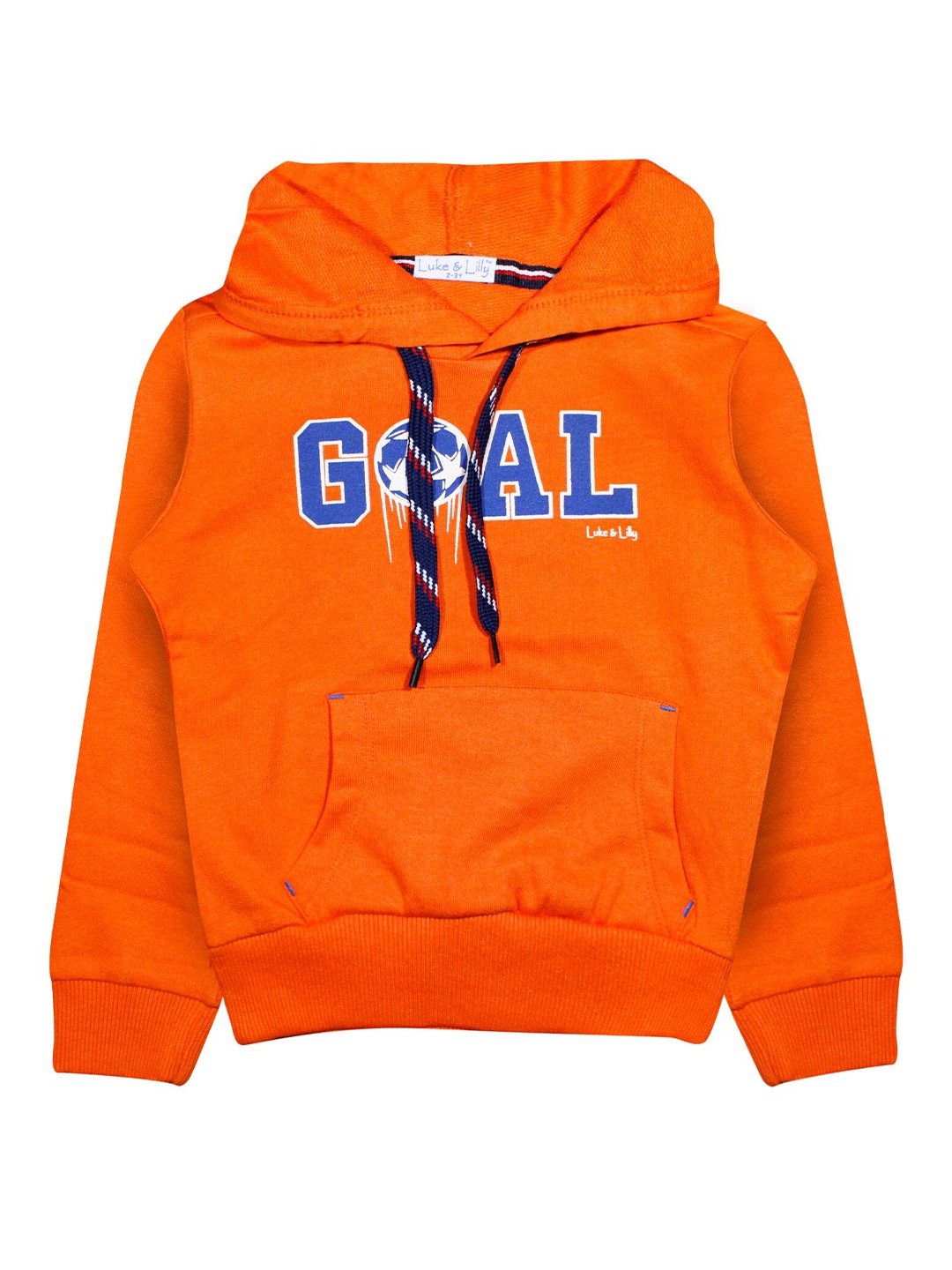 

Luke & Lilly Boys Orange Printed Hooded Sweatshirt