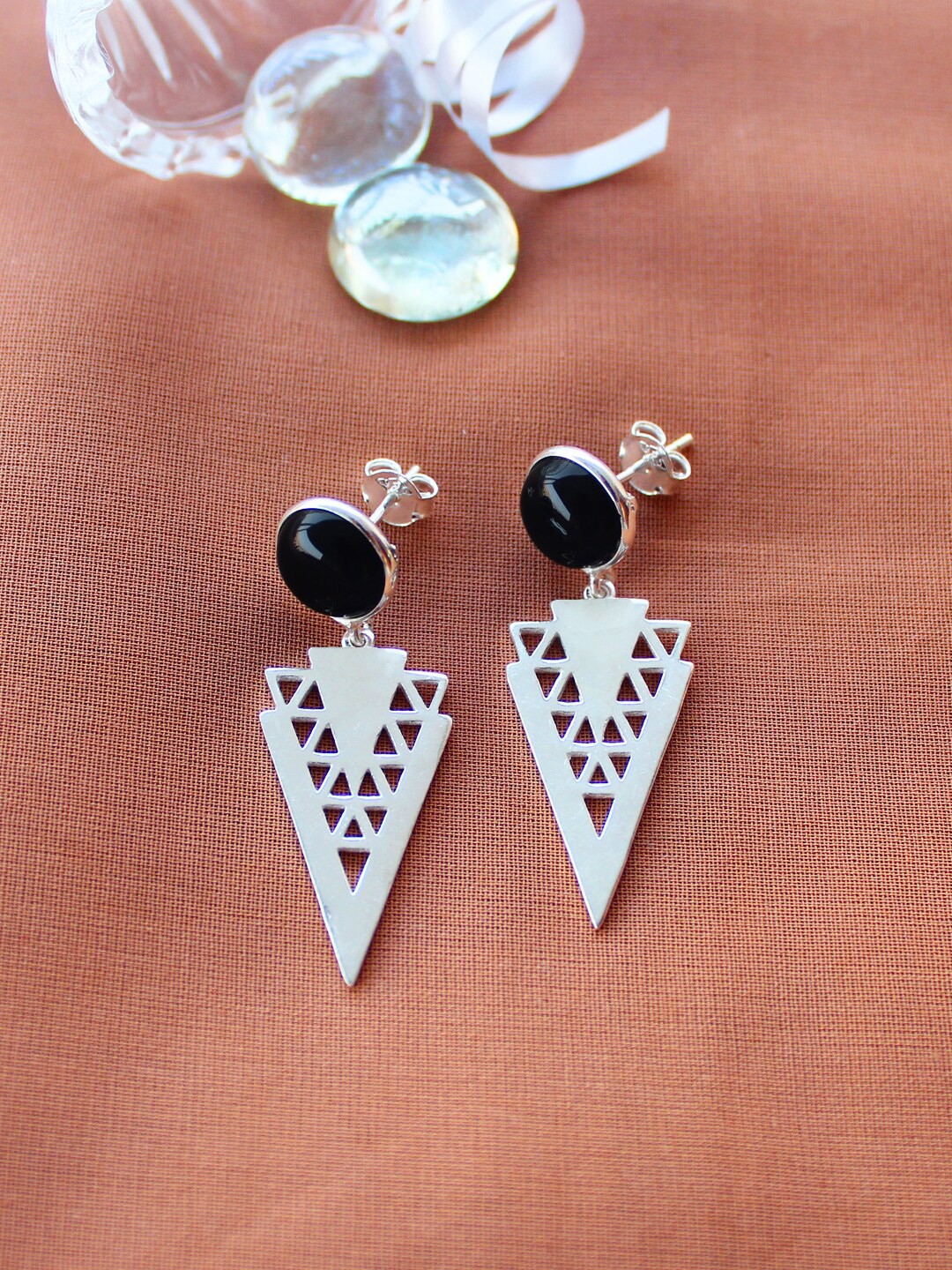 

ERILINE JEWELRY Silver-Toned Contemporary Drop Earrings